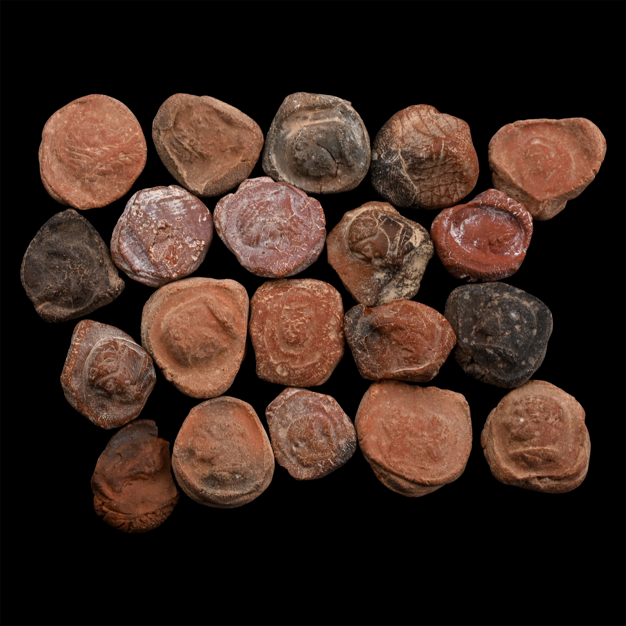 Roman Terracotta Bullae, Tesserae or Token Group