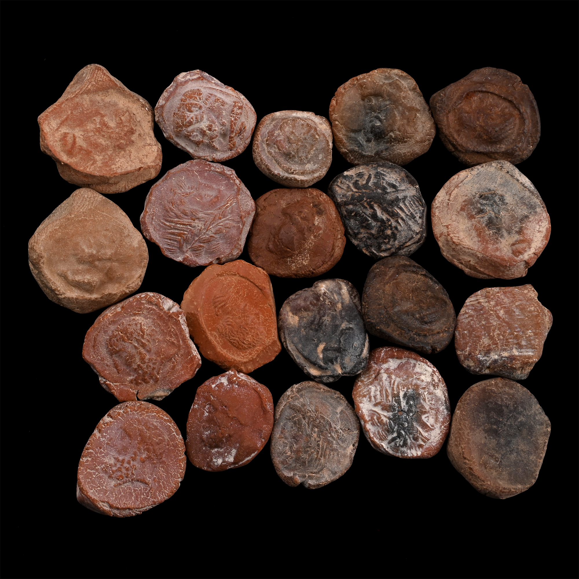 Roman Terracotta Bullae, Tesserae or Token Group