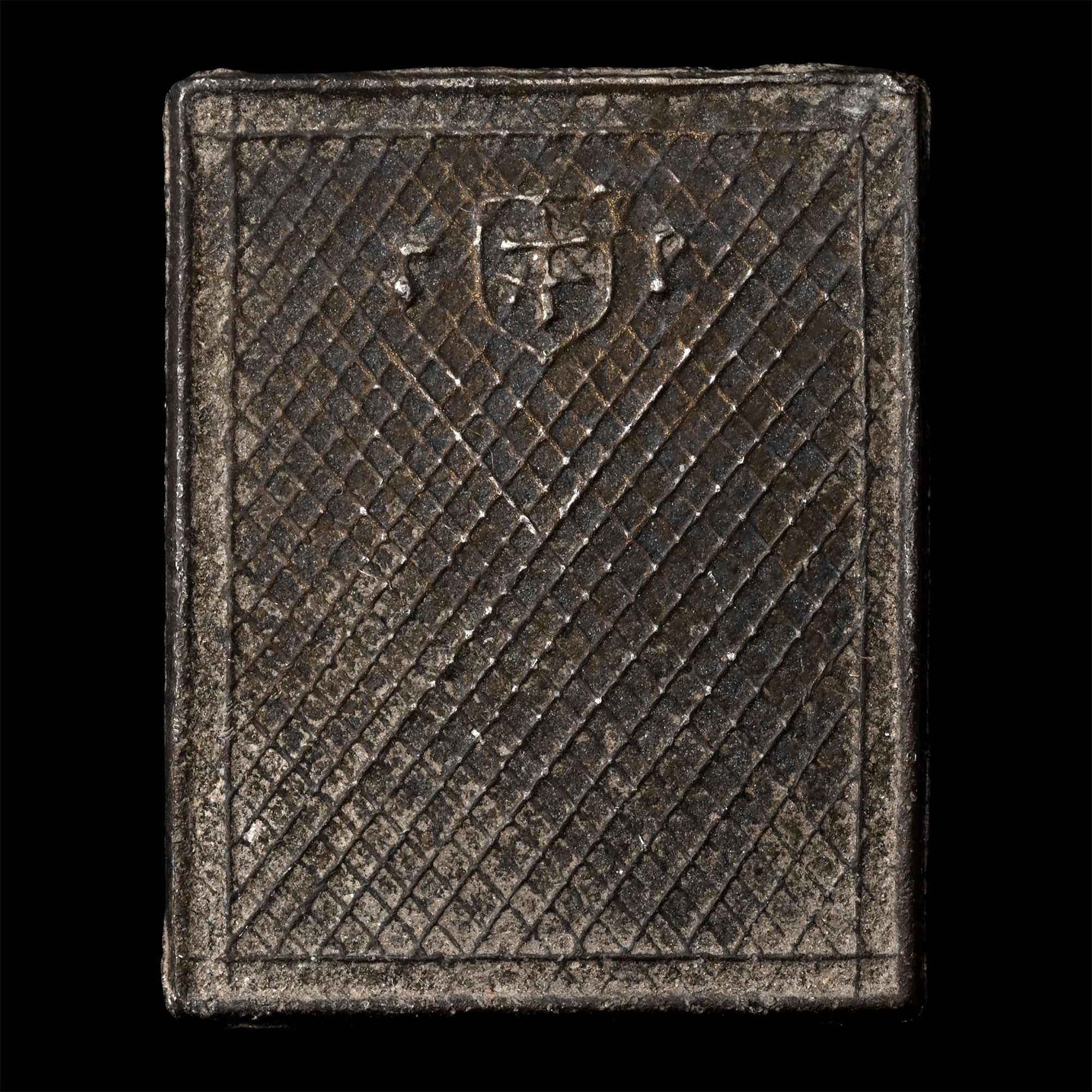 Medieval Pewter Miniature Plaque with Shield