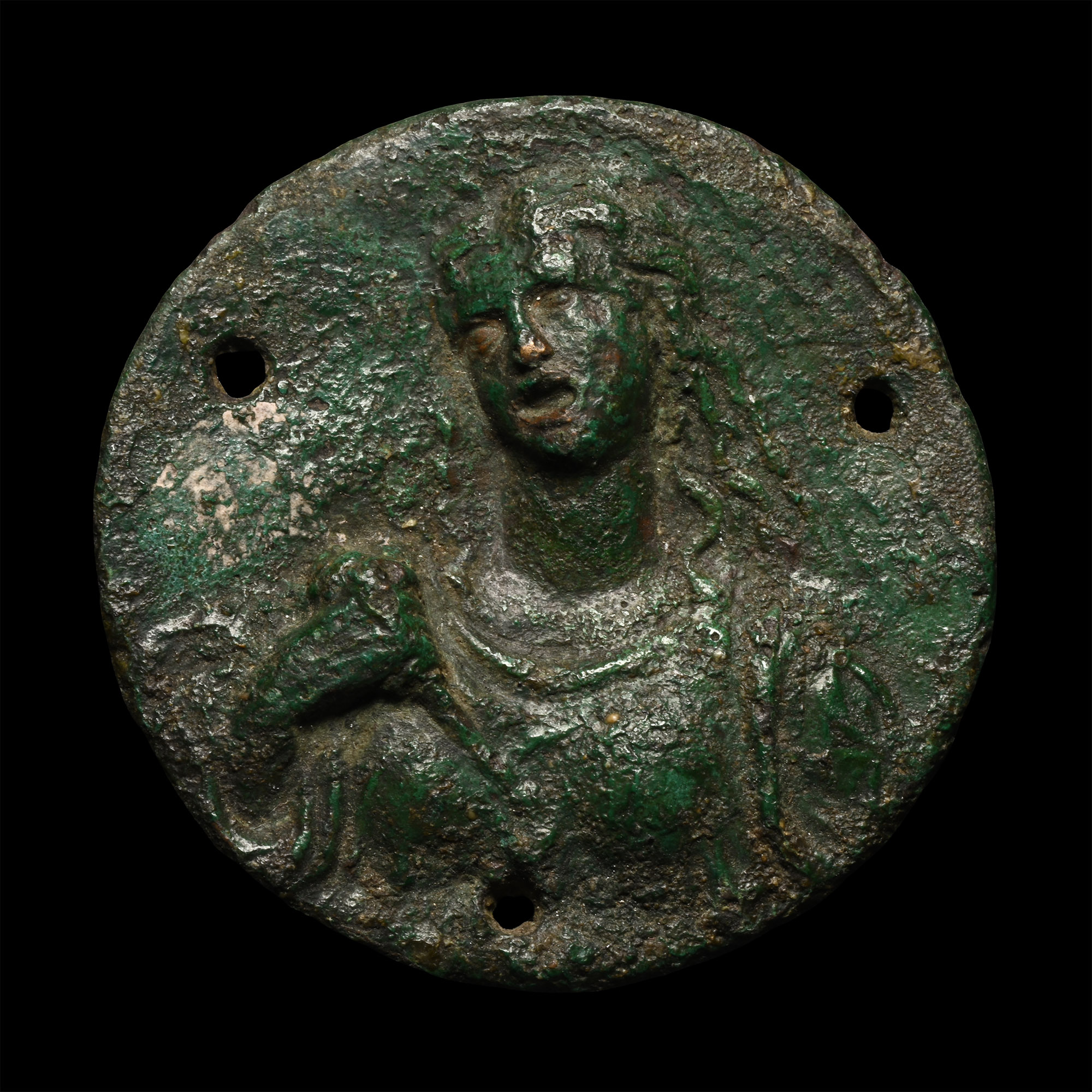 Roman Bronze Plaque of a Goddess