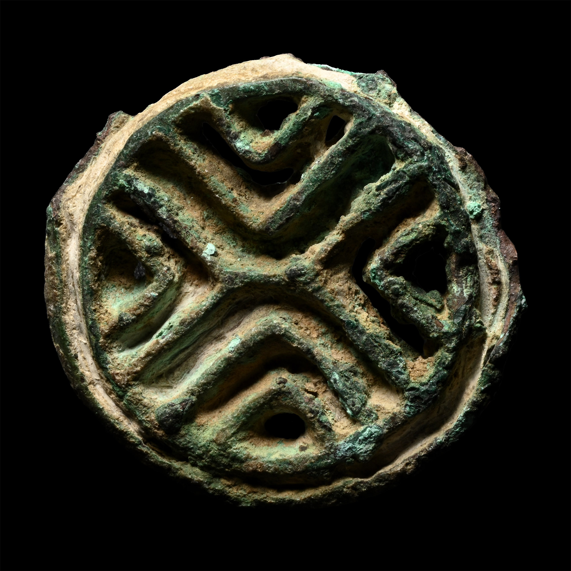 West Central Asian Bronze Stamp Seal with Cross