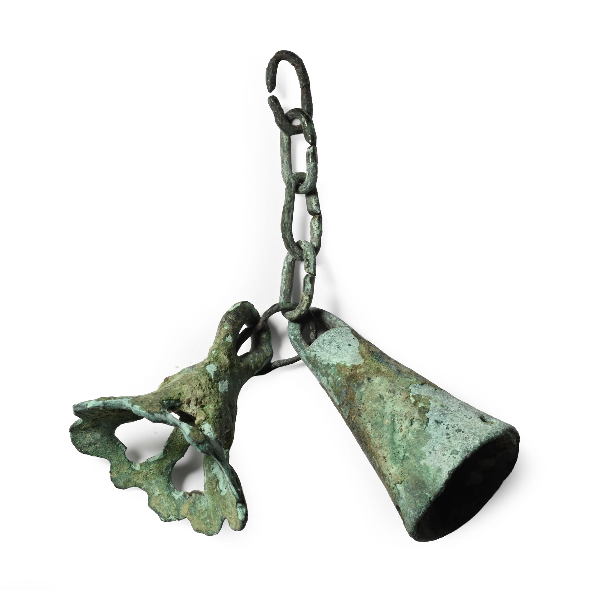 Western Asiatic Bronze Chained Bell Pendants