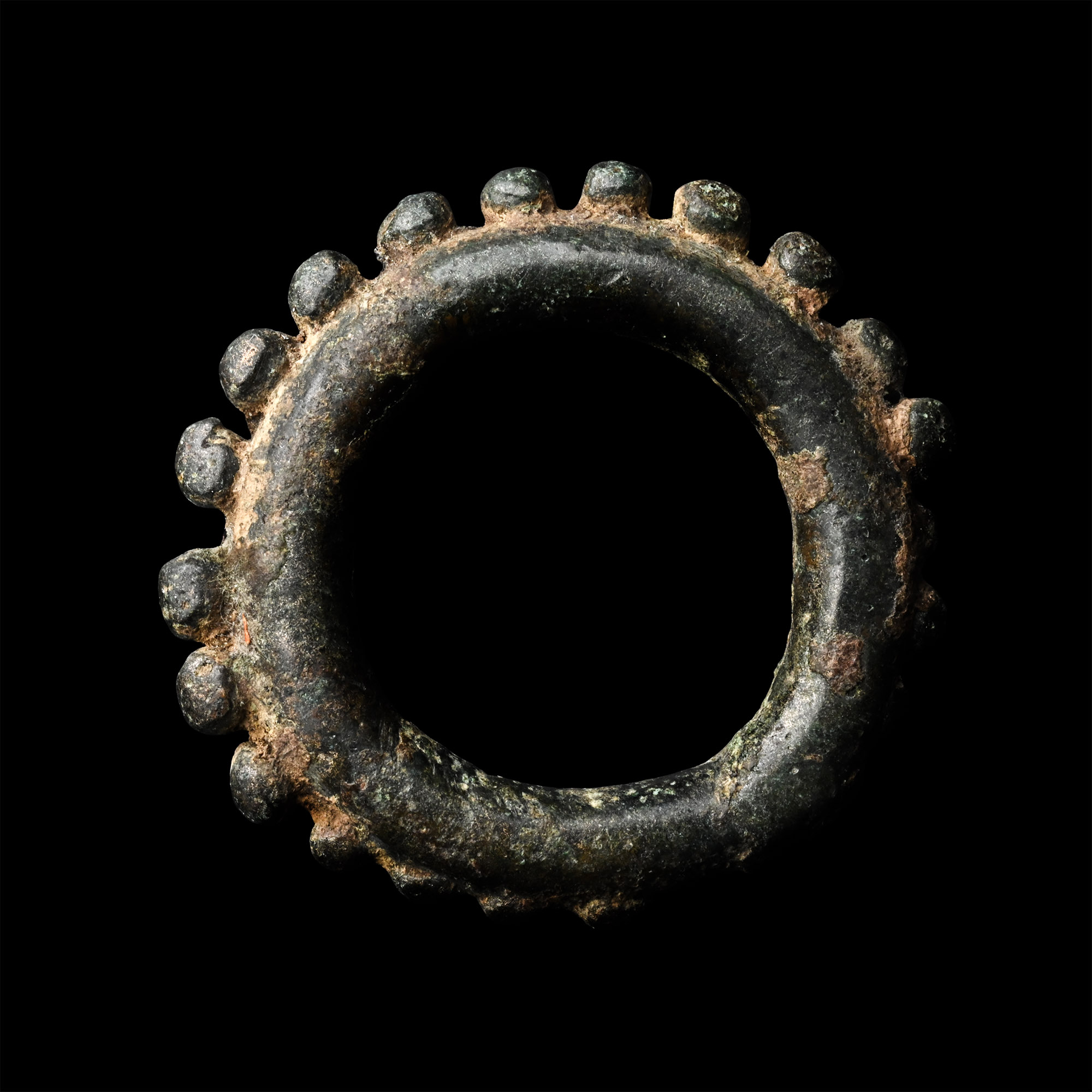 Celtic Bronze Decorated Ring Money