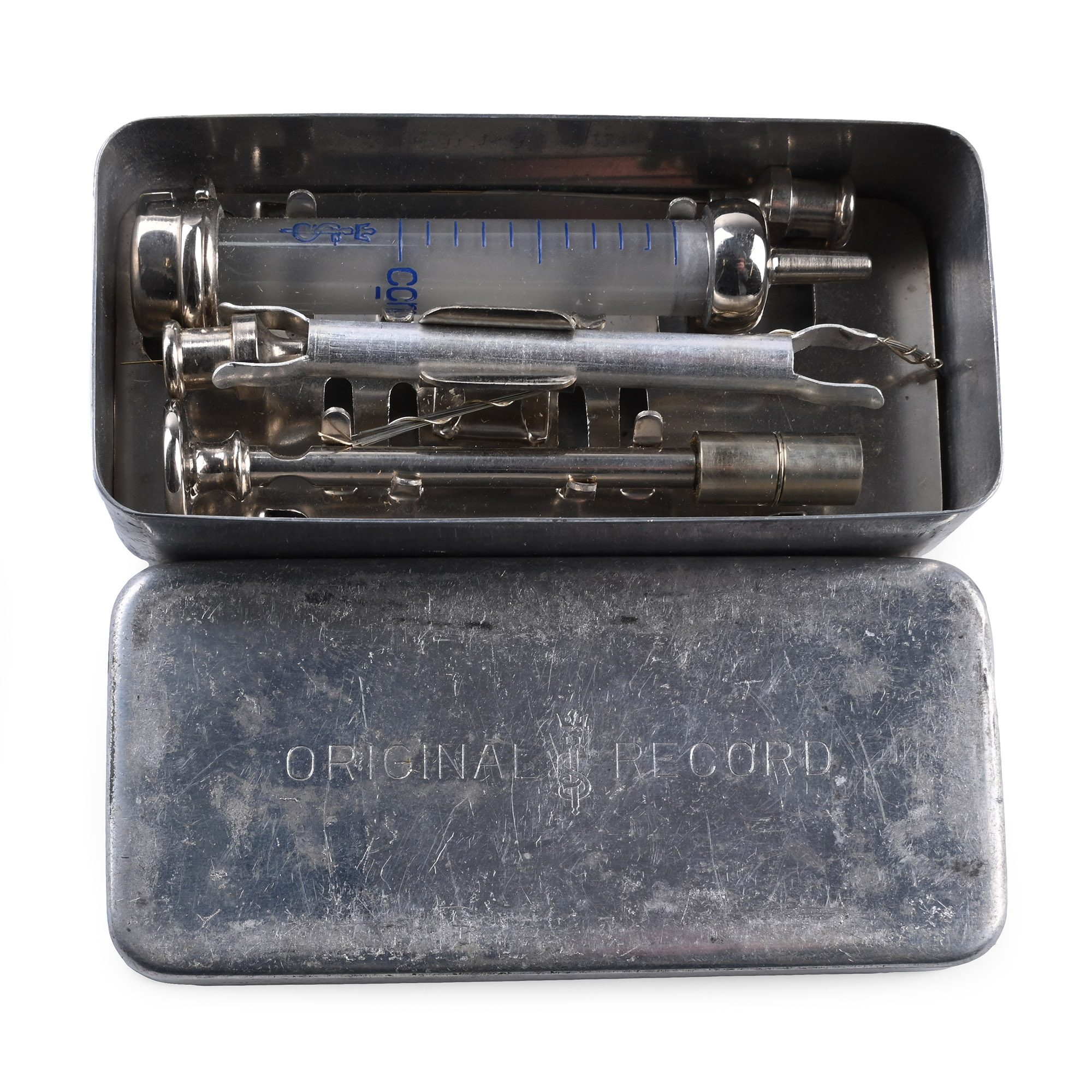American Air Force WWII Aircraft Medical Syringe in Original Case