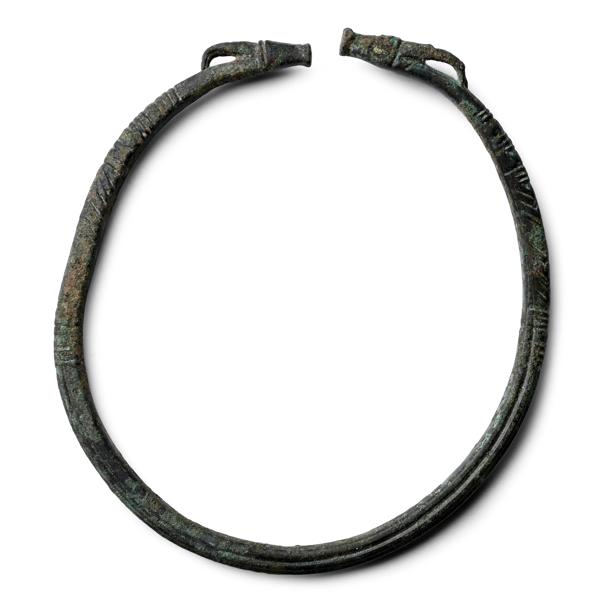 Western Asiatic Bronze Bracelet with Ibex Head Terminals