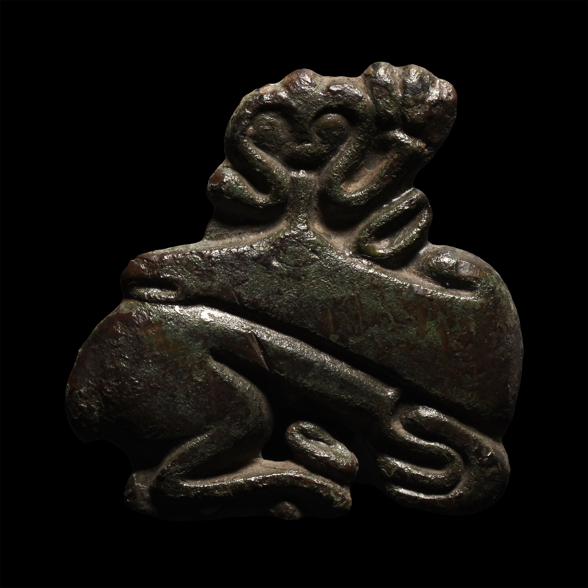 Scythian Bronze Stag Facing Back Mount