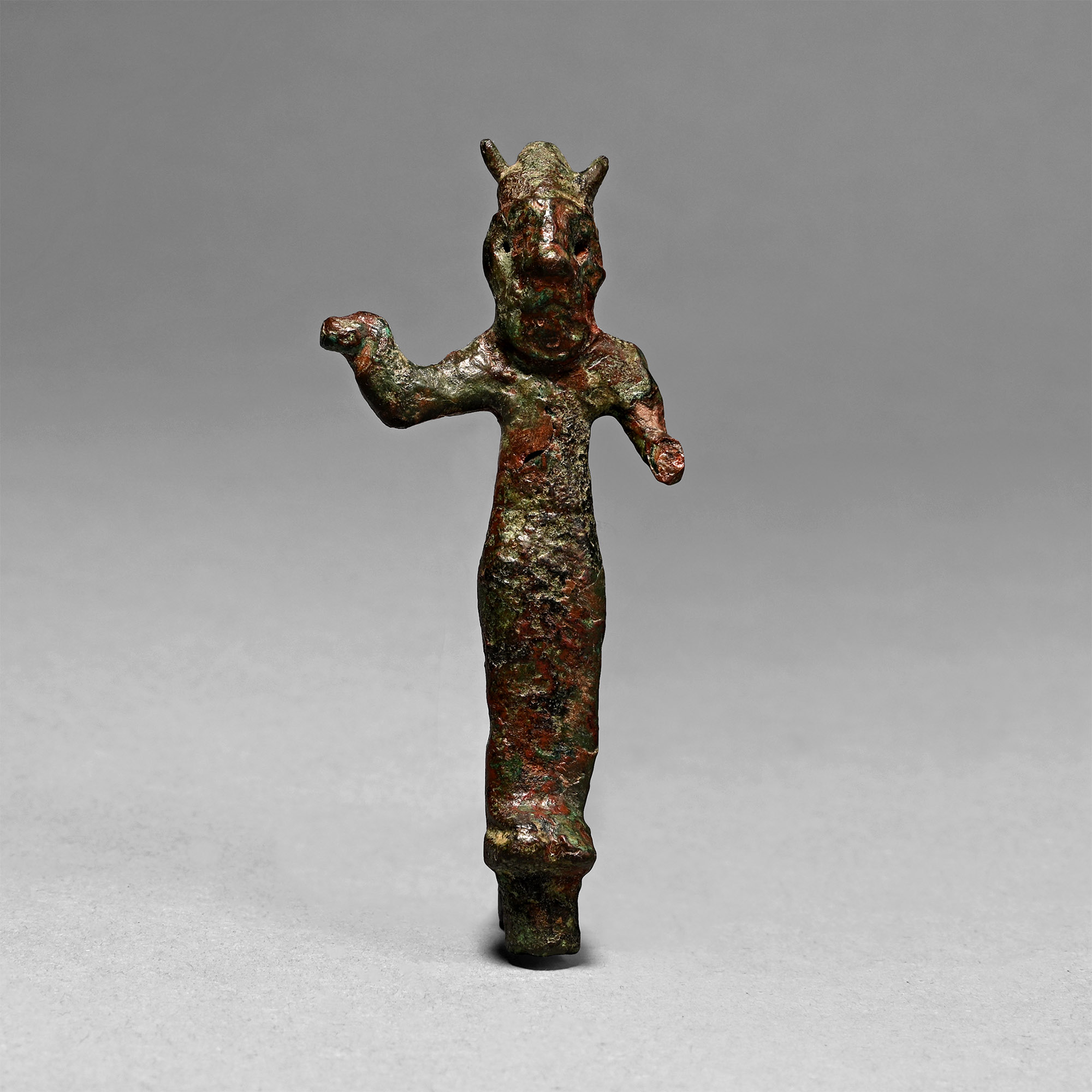 Western Asiatic Bronze Statuette of a Horned Demon