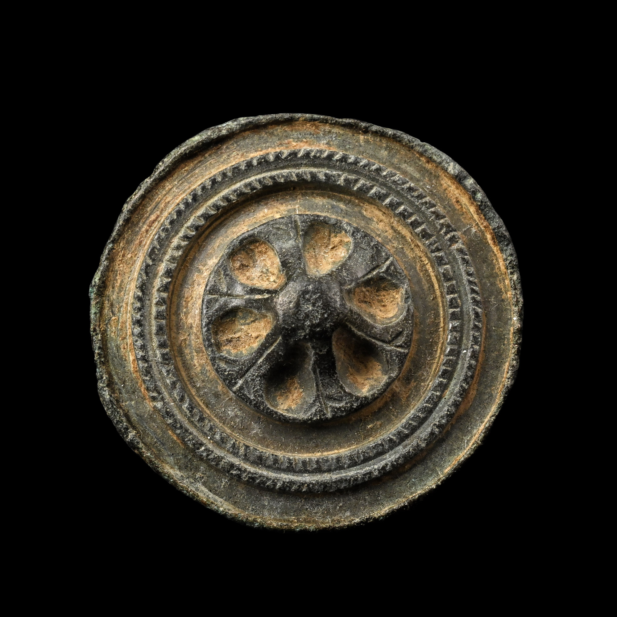 Roman Bronze Four-Way Bridle Strap Junction