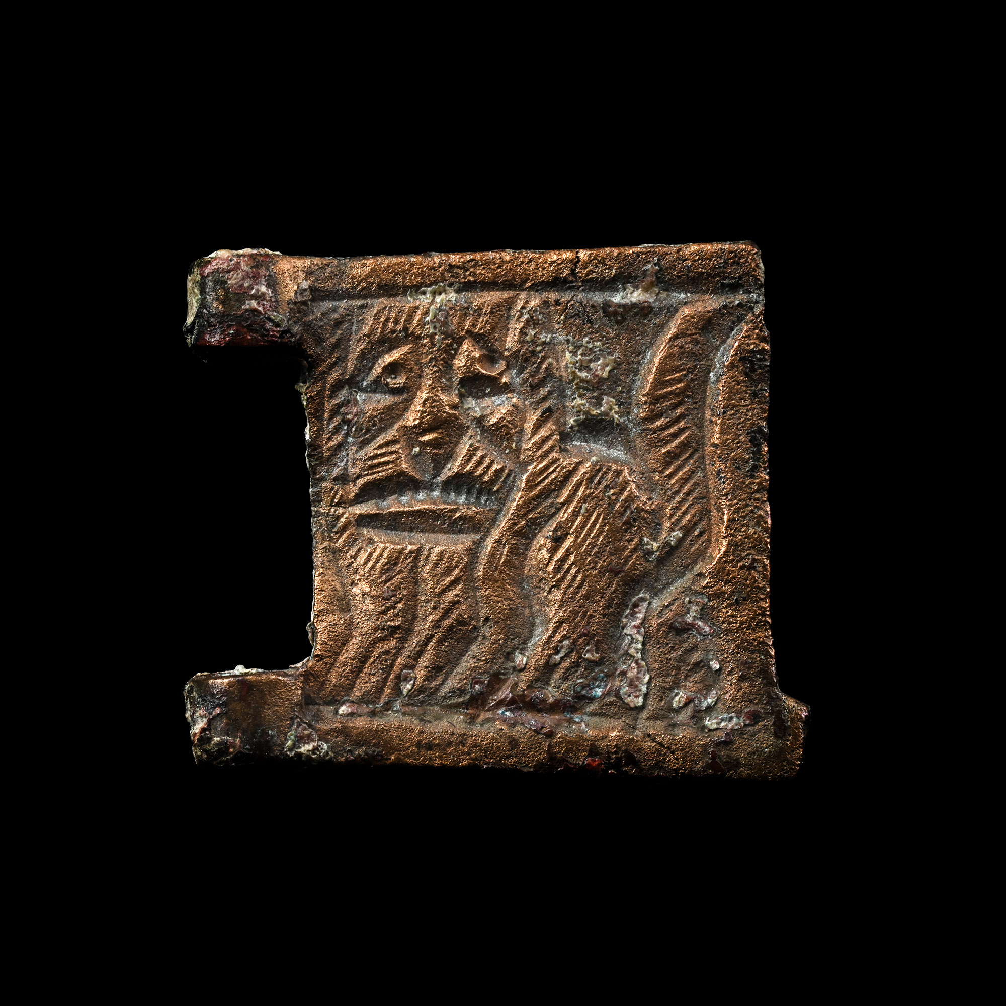 Byzantine Bronze Buckle Plate with Lion of Saint Mark