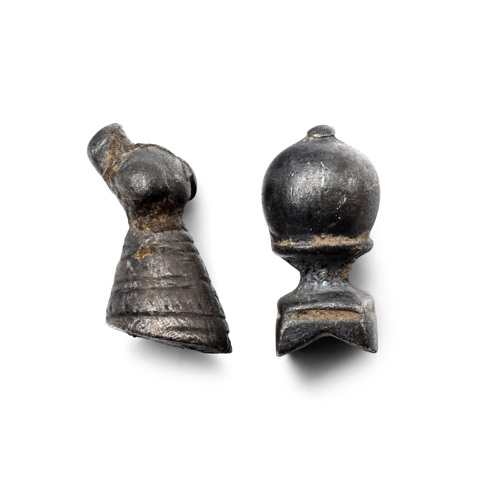 Roman Bronze Sleeping Dog Protome and Finial Group