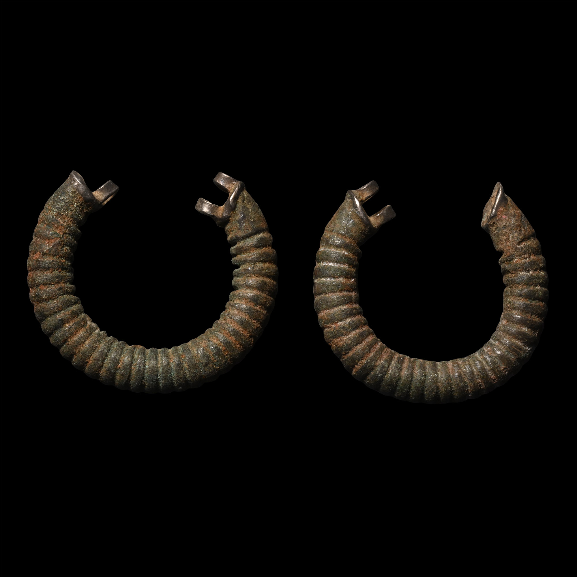 Greek Silver Earring Pair