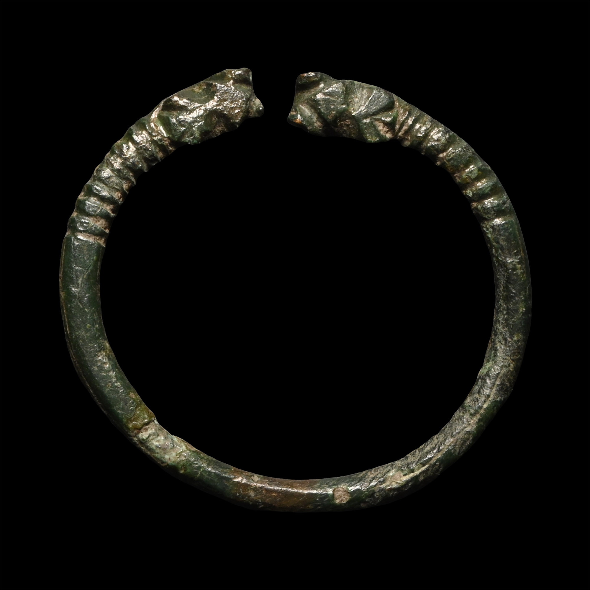 Viking Age Bronze Ring Brooch with Zoomorphic Terminals
