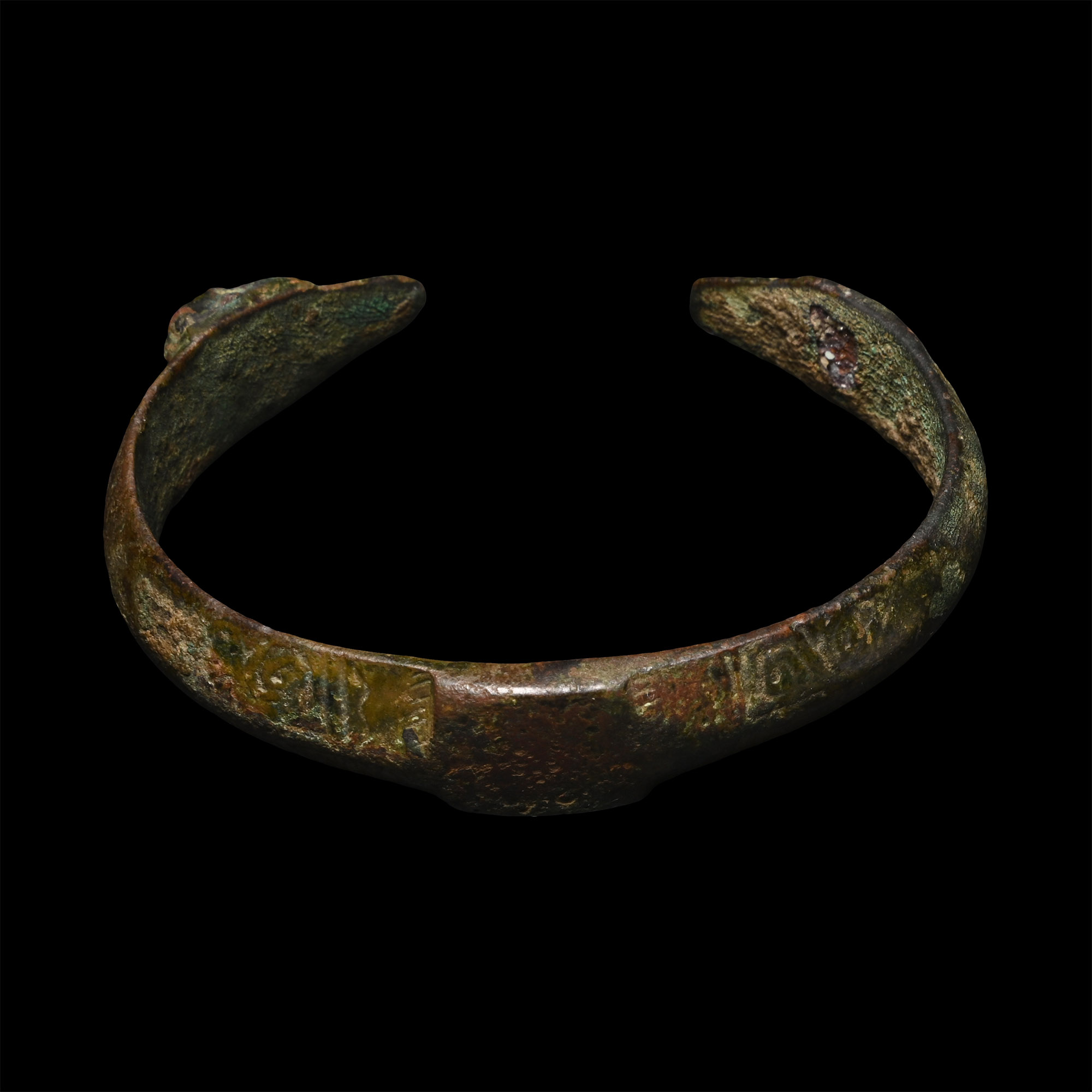 Western Asiatic Bronze Bracelet with Animal Head Terminals