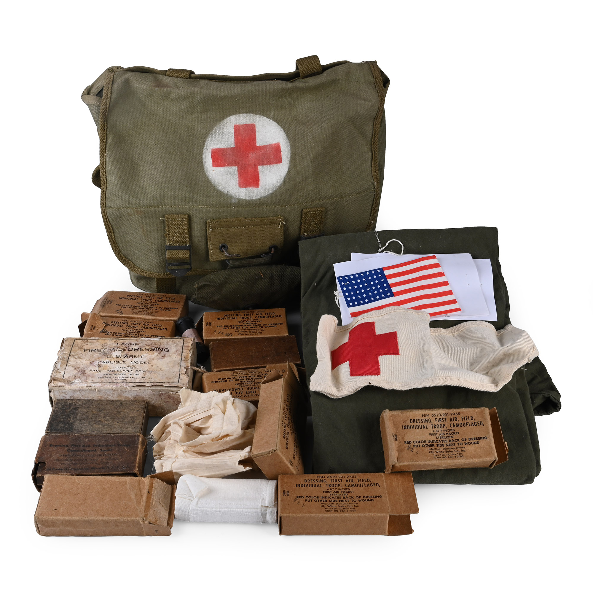 American Air Force WWII Medic's Bag with Contents