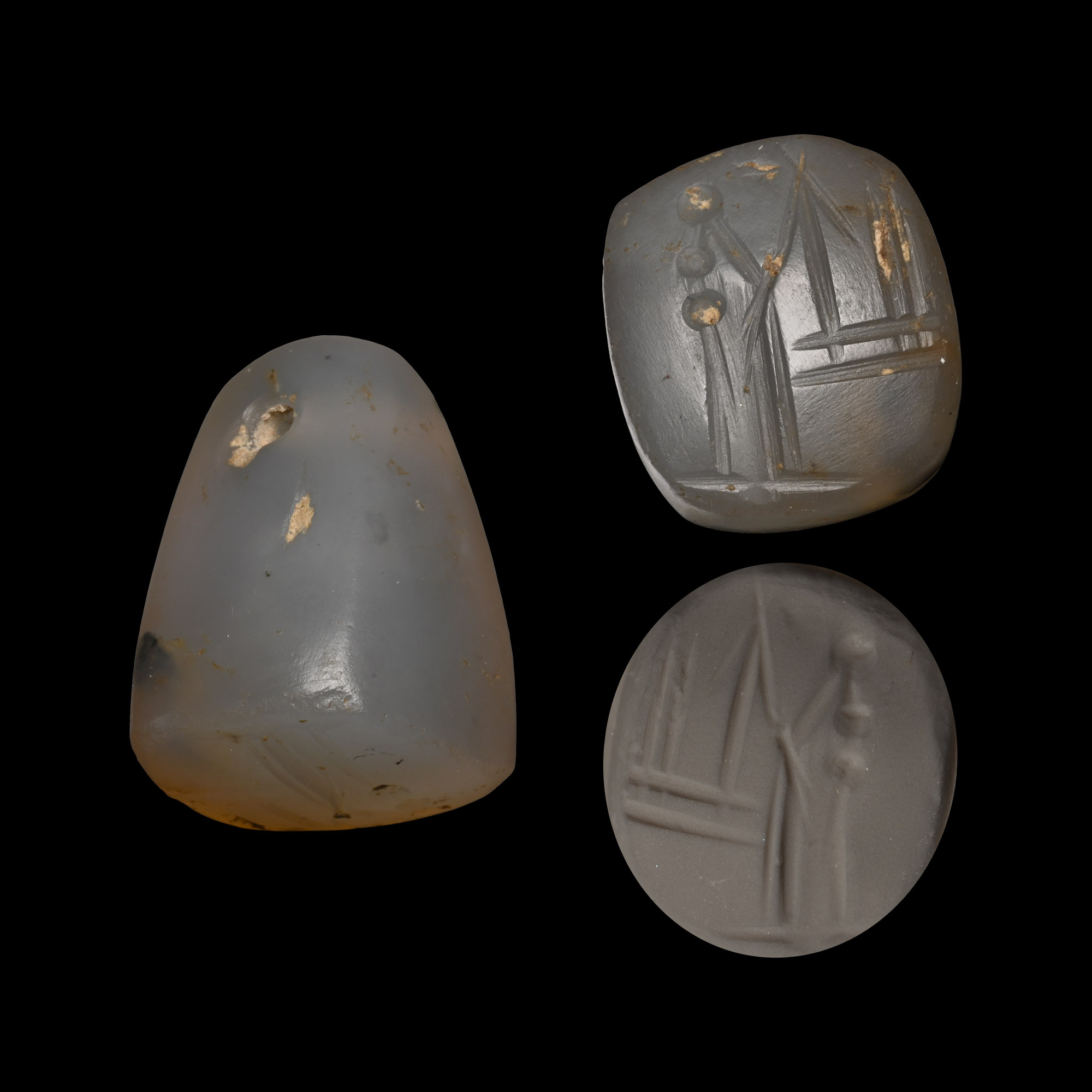 Neo-Babylonian Chalcedony Stamp Seal with God Nabu