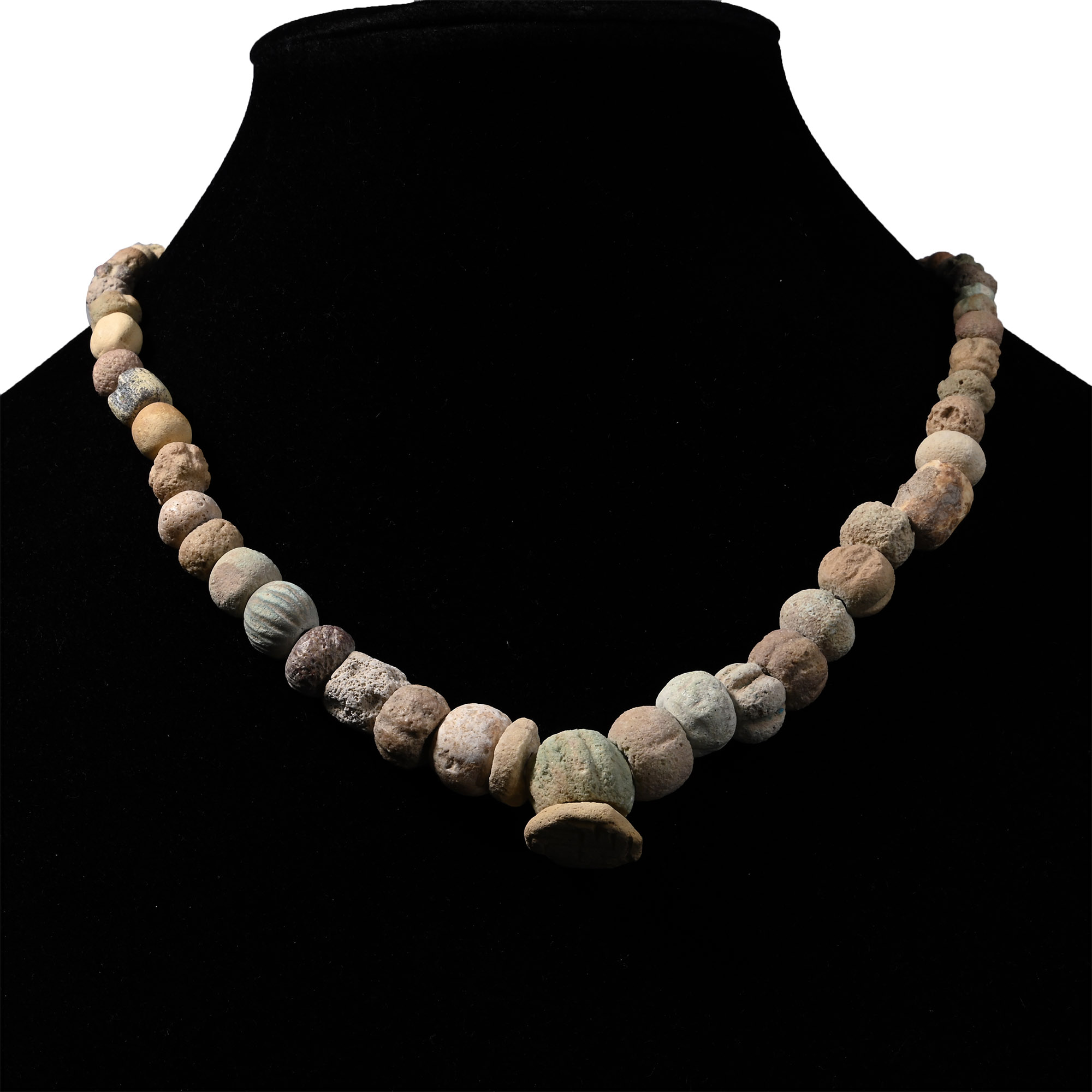 Phoenician Faience Melon Bead Necklace