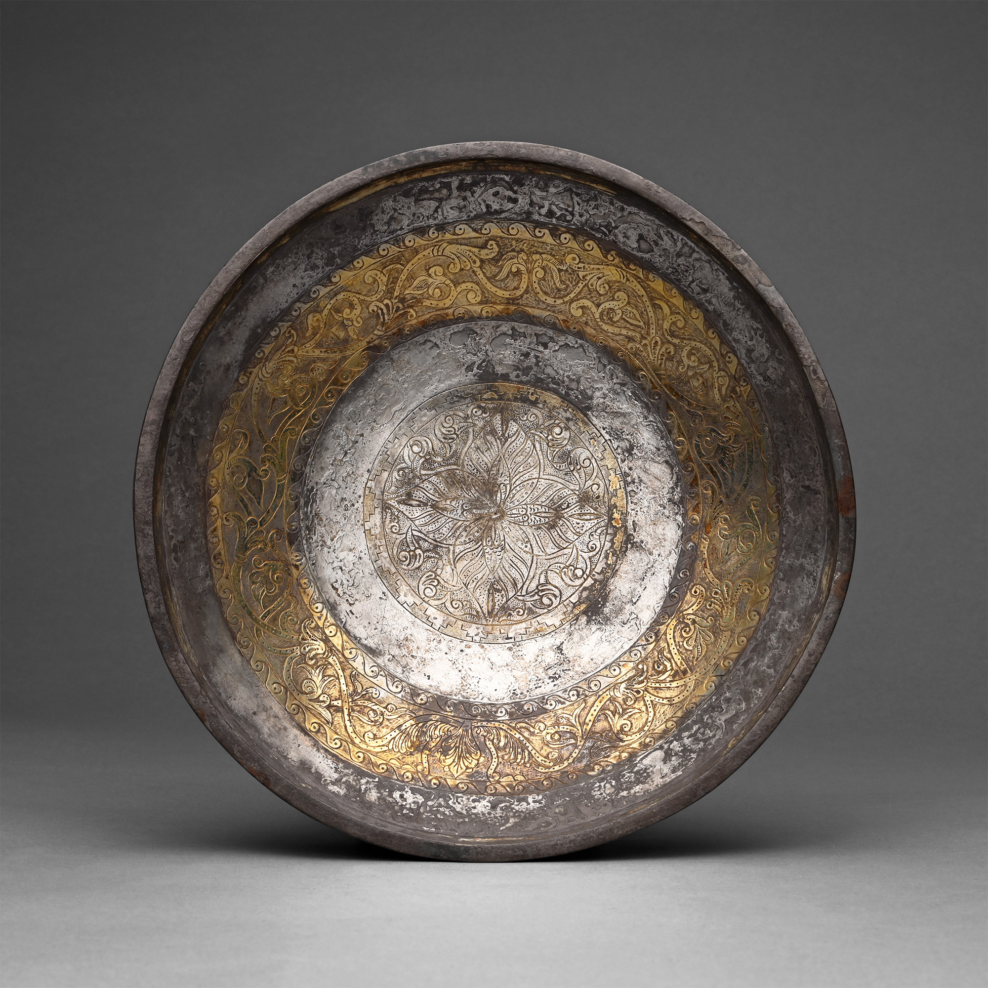 Large Greek Silver-Gilt Bowl