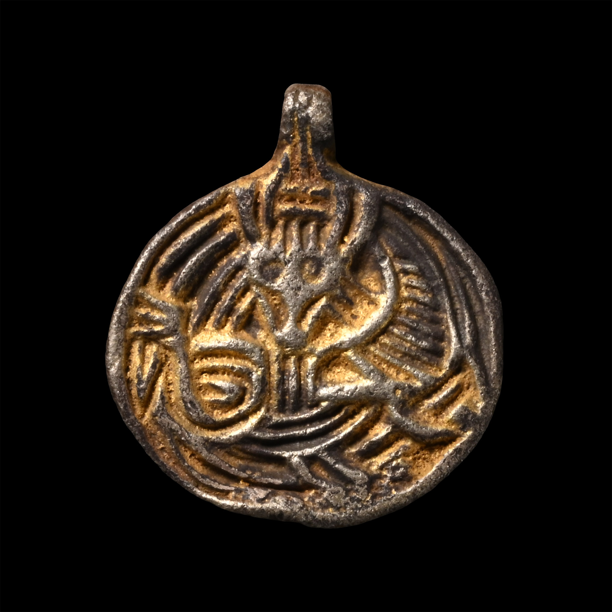 Viking Age Scandinavian Silver-Gilt Pendant with Mask