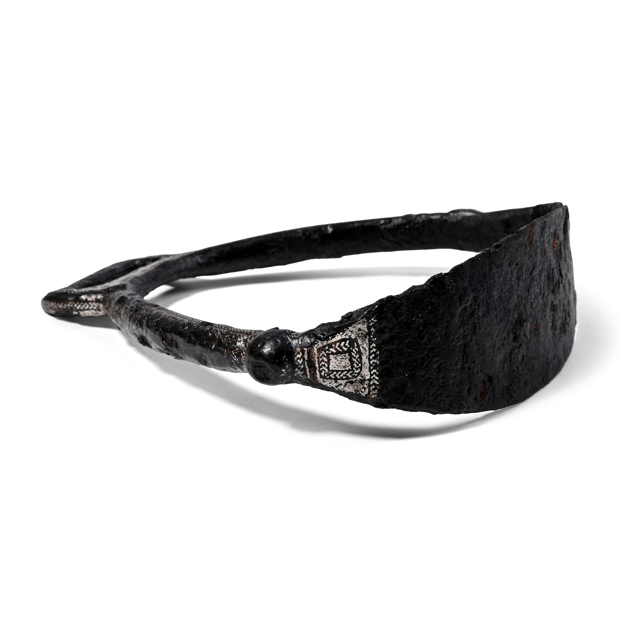 Scandinavian Viking Age Silver Inlaid Iron Stirrup
