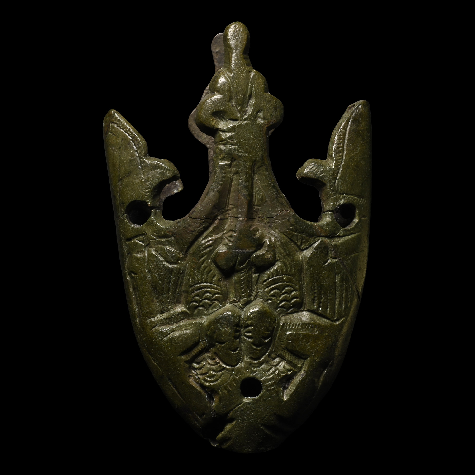 Viking Age Bronze Figural Sword Chape