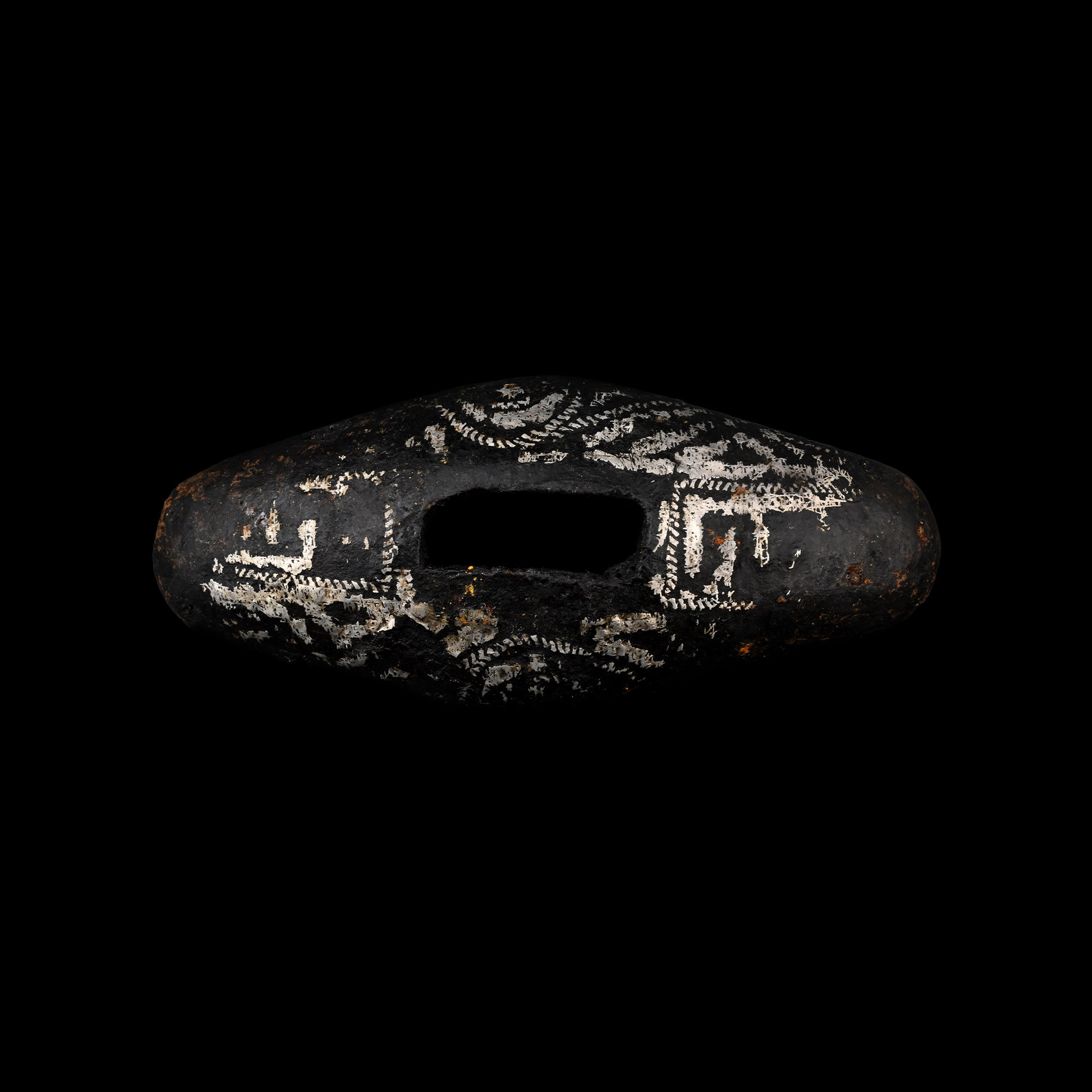 Scandinavian Viking Age Silver Inlaid Iron Hilt Guard