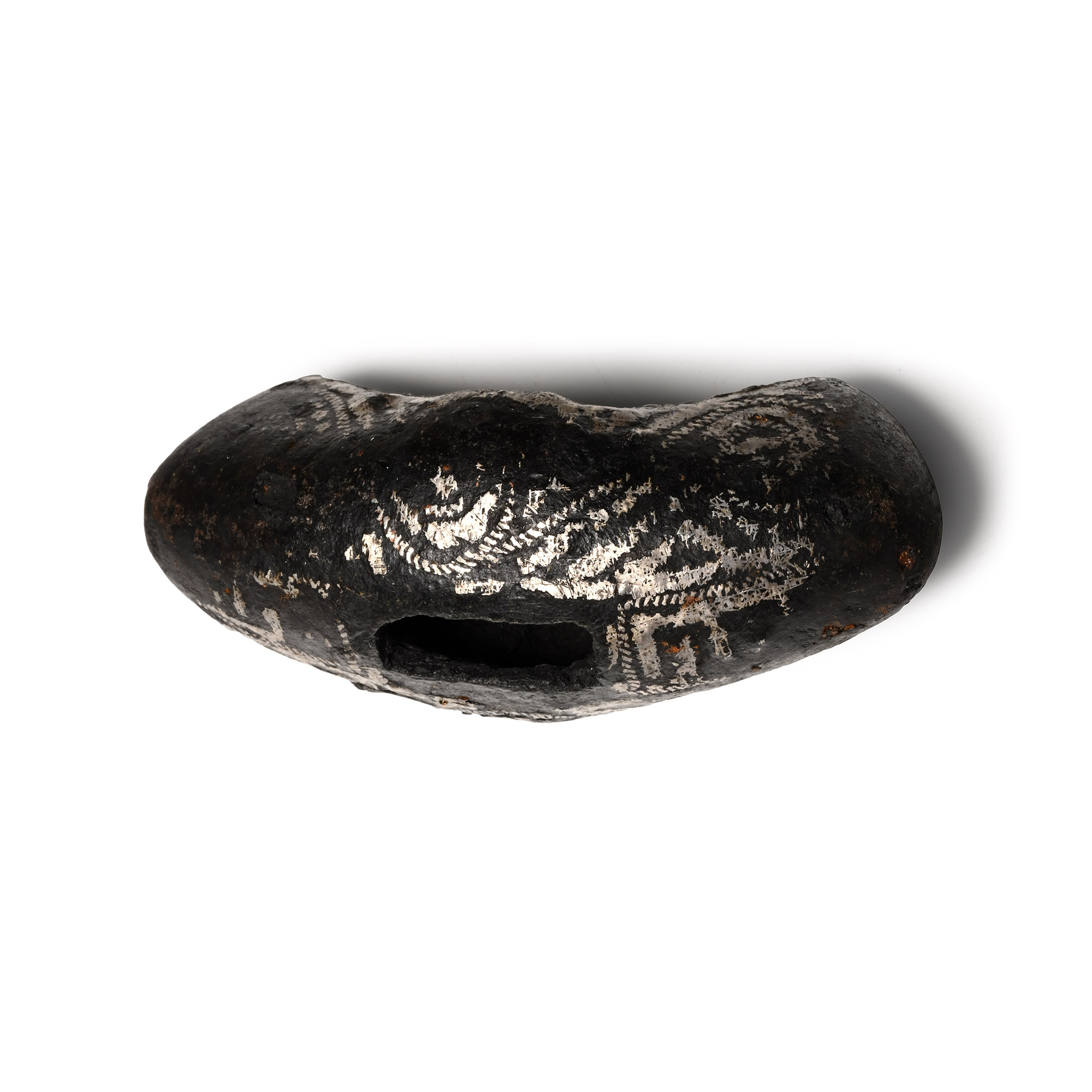 Scandinavian Viking Age Silver Inlaid Iron Hilt Guard