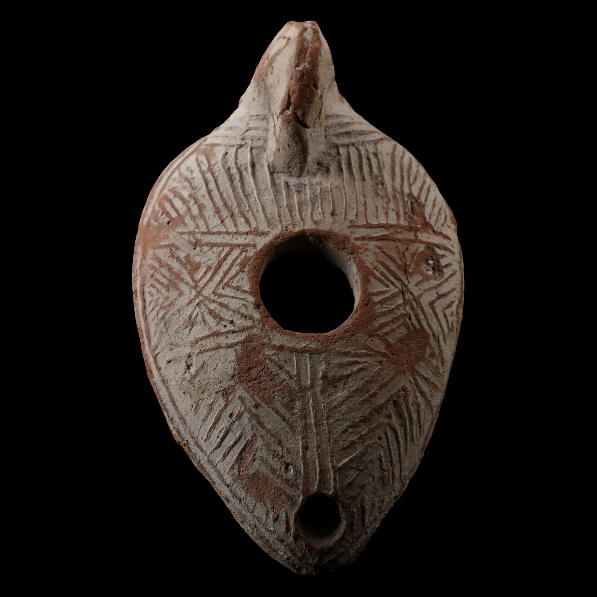 Large Byzantine Period Terracotta Oil Lamp