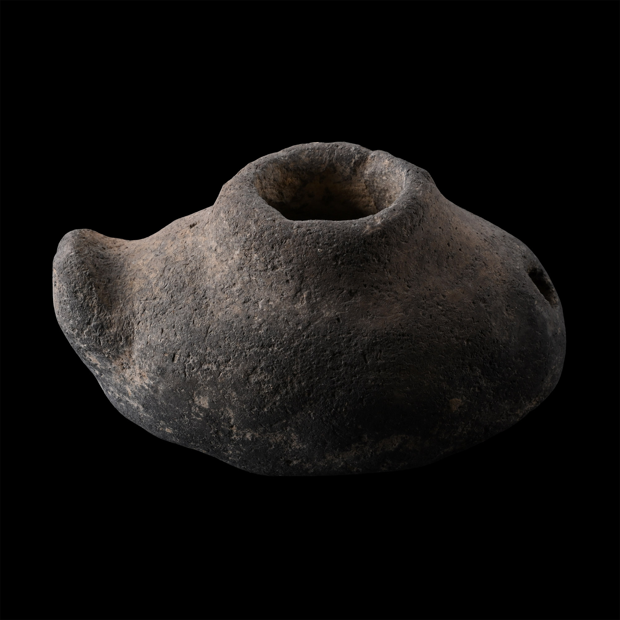 Holy Land Black-Burnished Oil Lamp