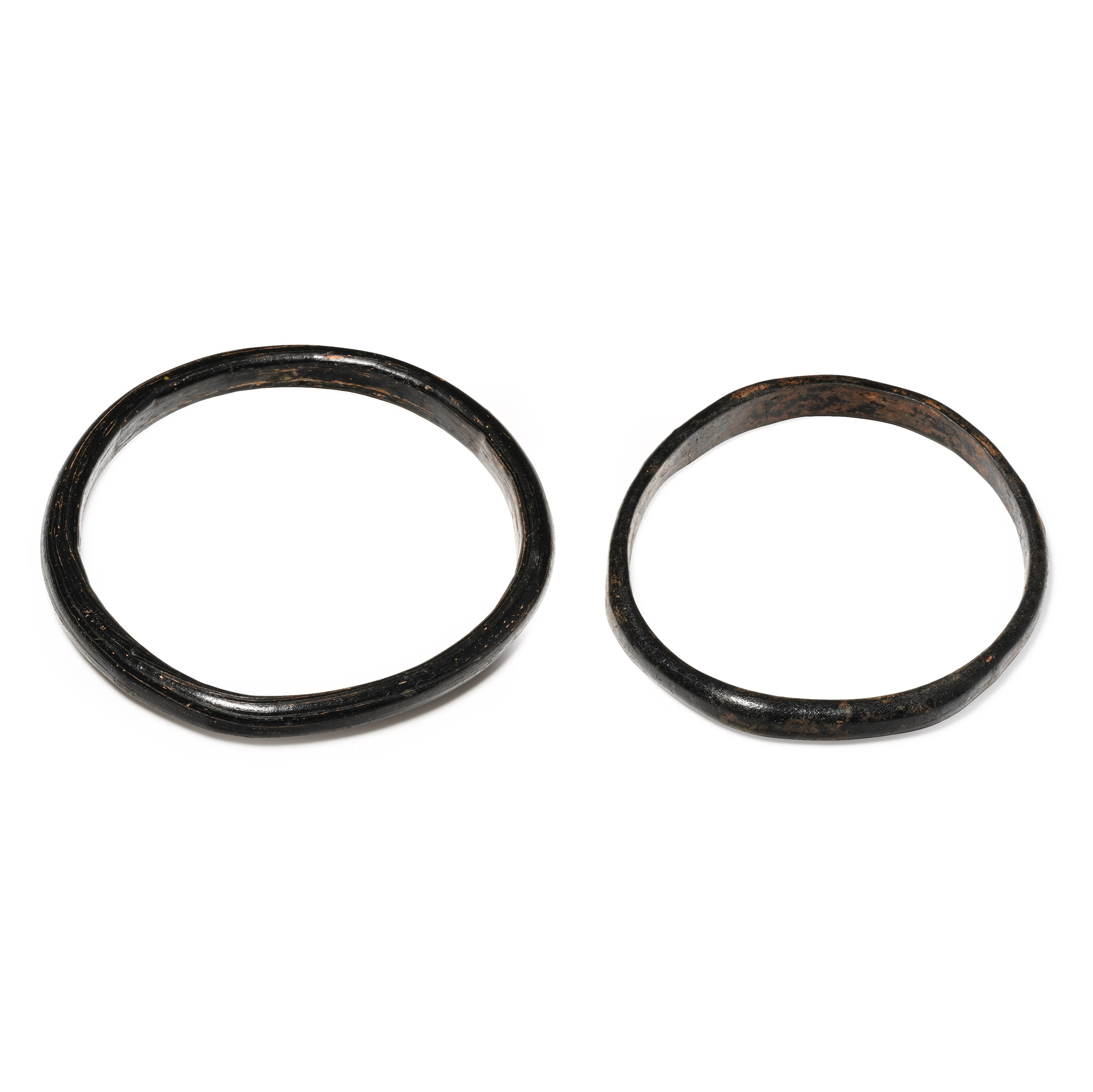 Roman Brown-Black Glass Bangle Pair