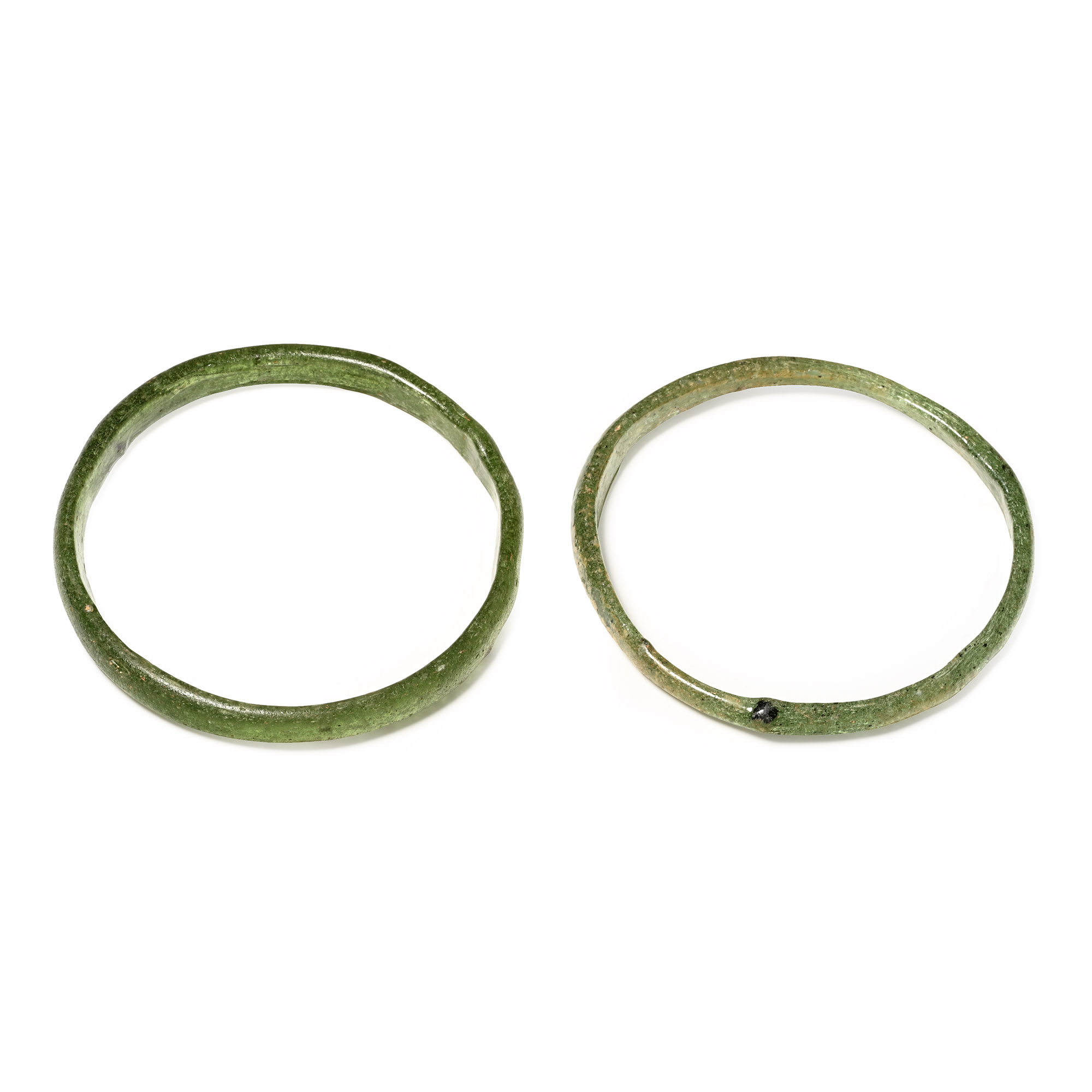 Roman Green Glass Bangle Pair