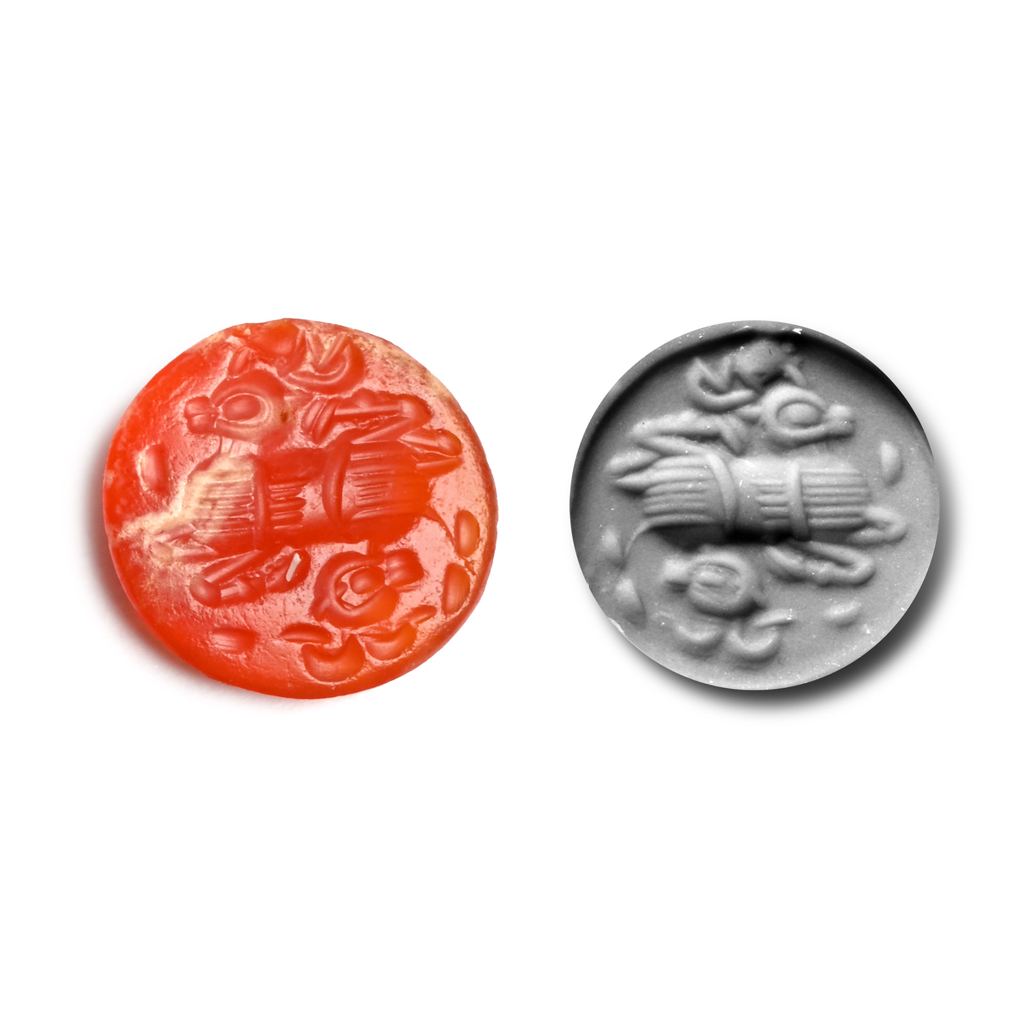 Sasanian Carnelian Gemstone of an Ibex with Inscription