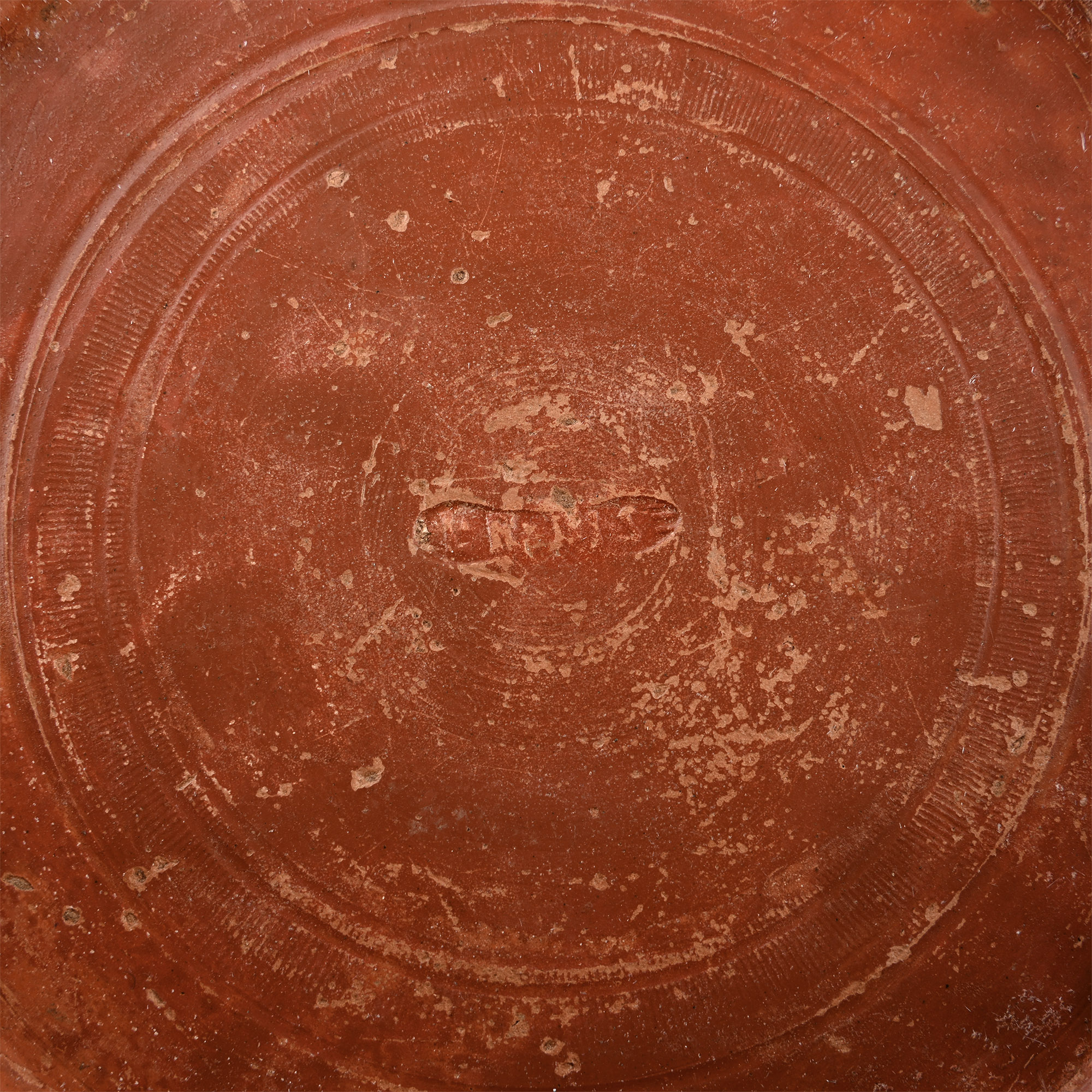 Roman Arretine Red Slip Terra Sigillata Cup with Rosettes and Rabbits and SEX.M.D. Maker's Mark