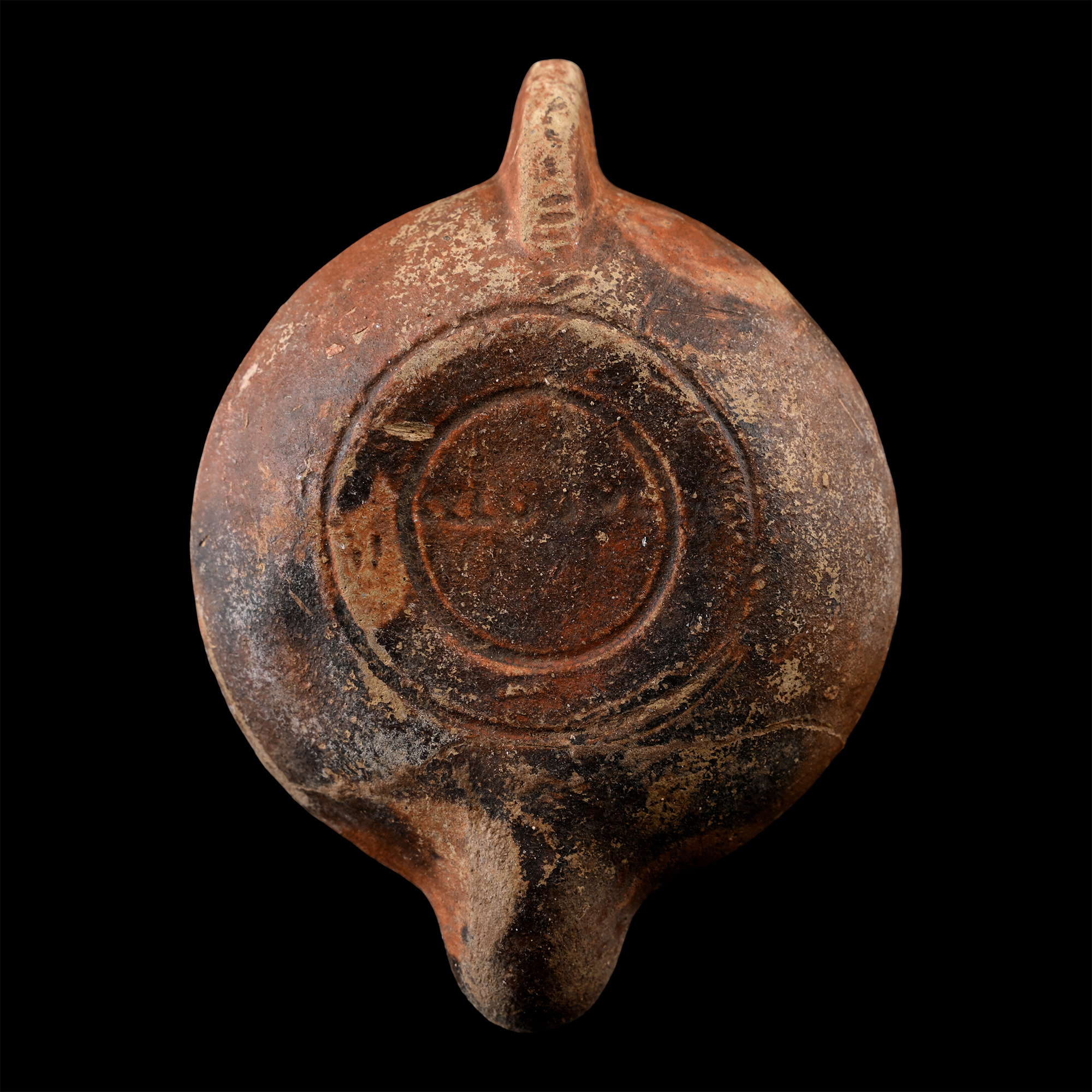 Roman Terracotta Oil Lamp with Victory Quadriga