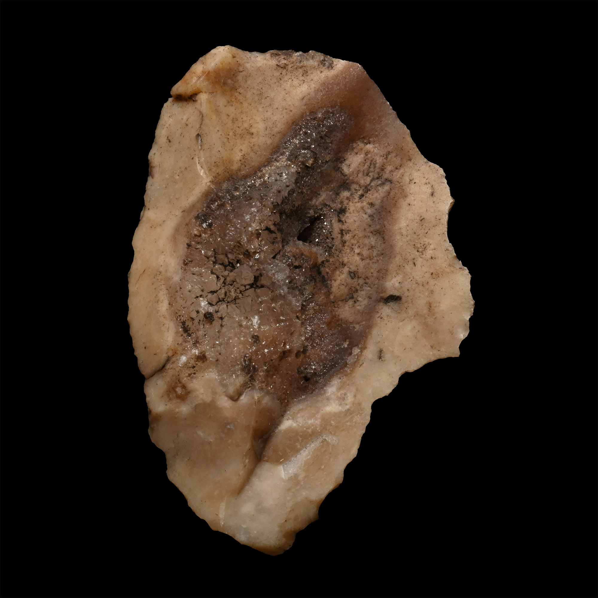 British Stone Age Crescent Knapped Flint Scraper from Farnham