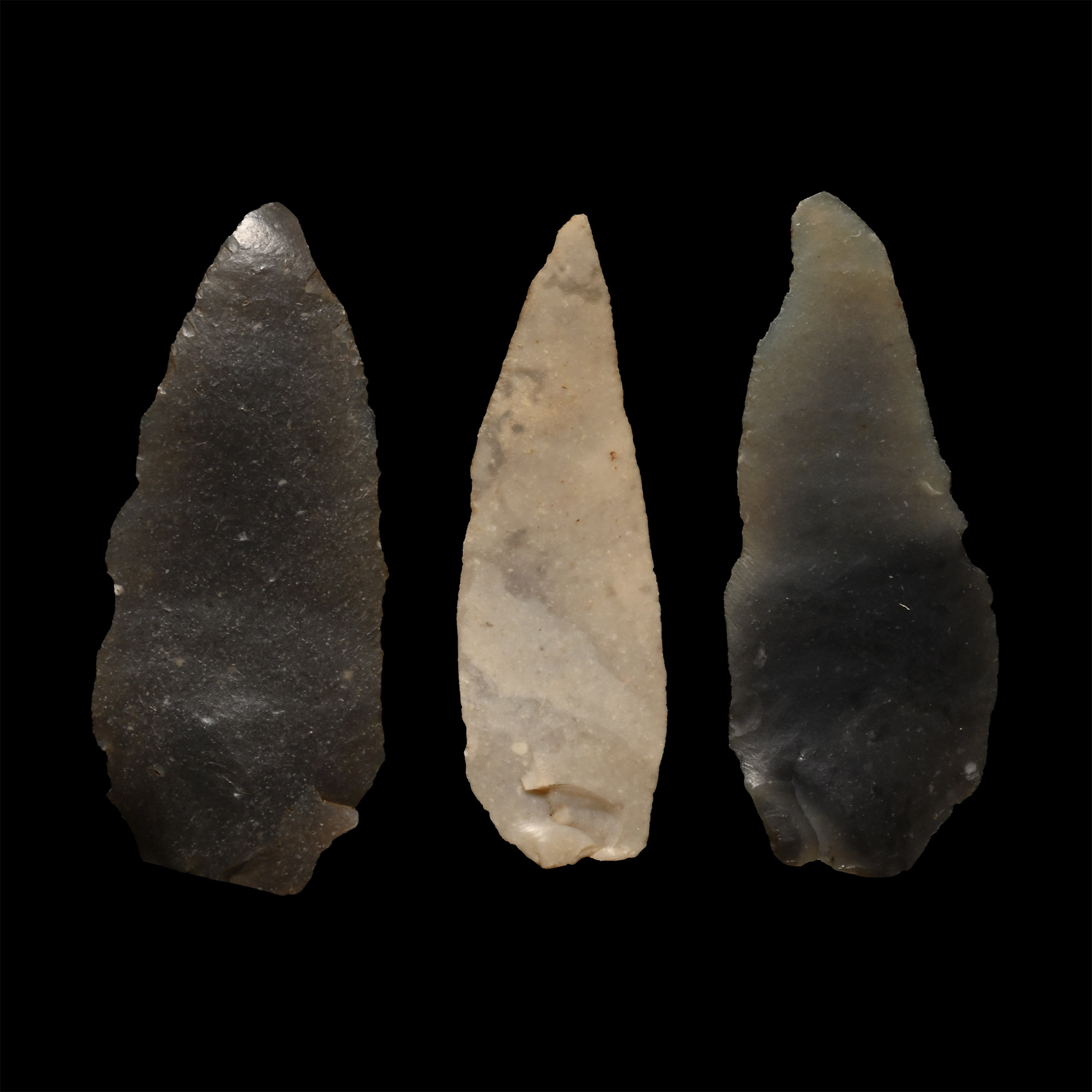 British Stone Age Knapped Flint Blades from Farnham