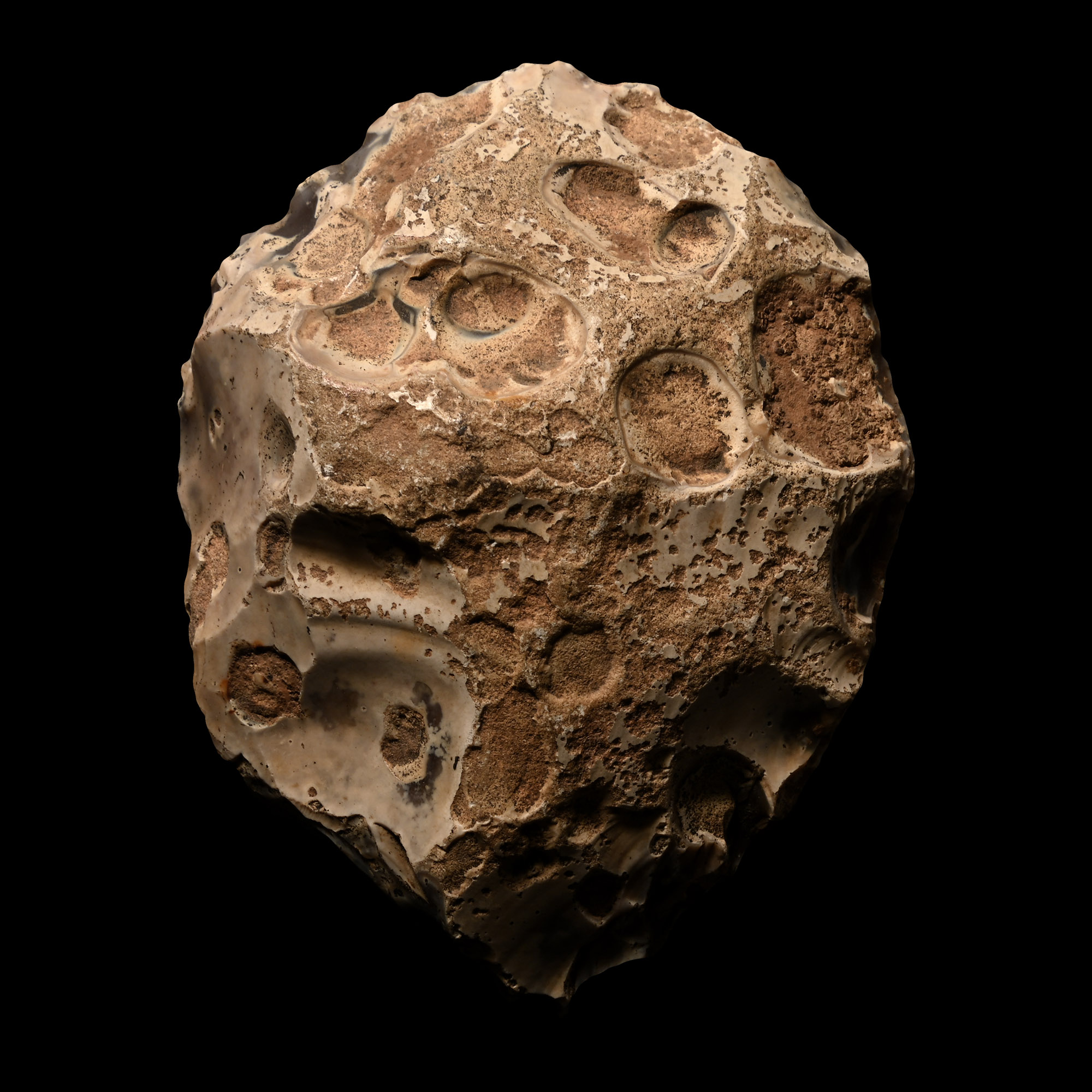 British Stone Age Mousterian Knapped Flint Ovate Bifacial Handaxe from Farnham Made by Neanderthal Man