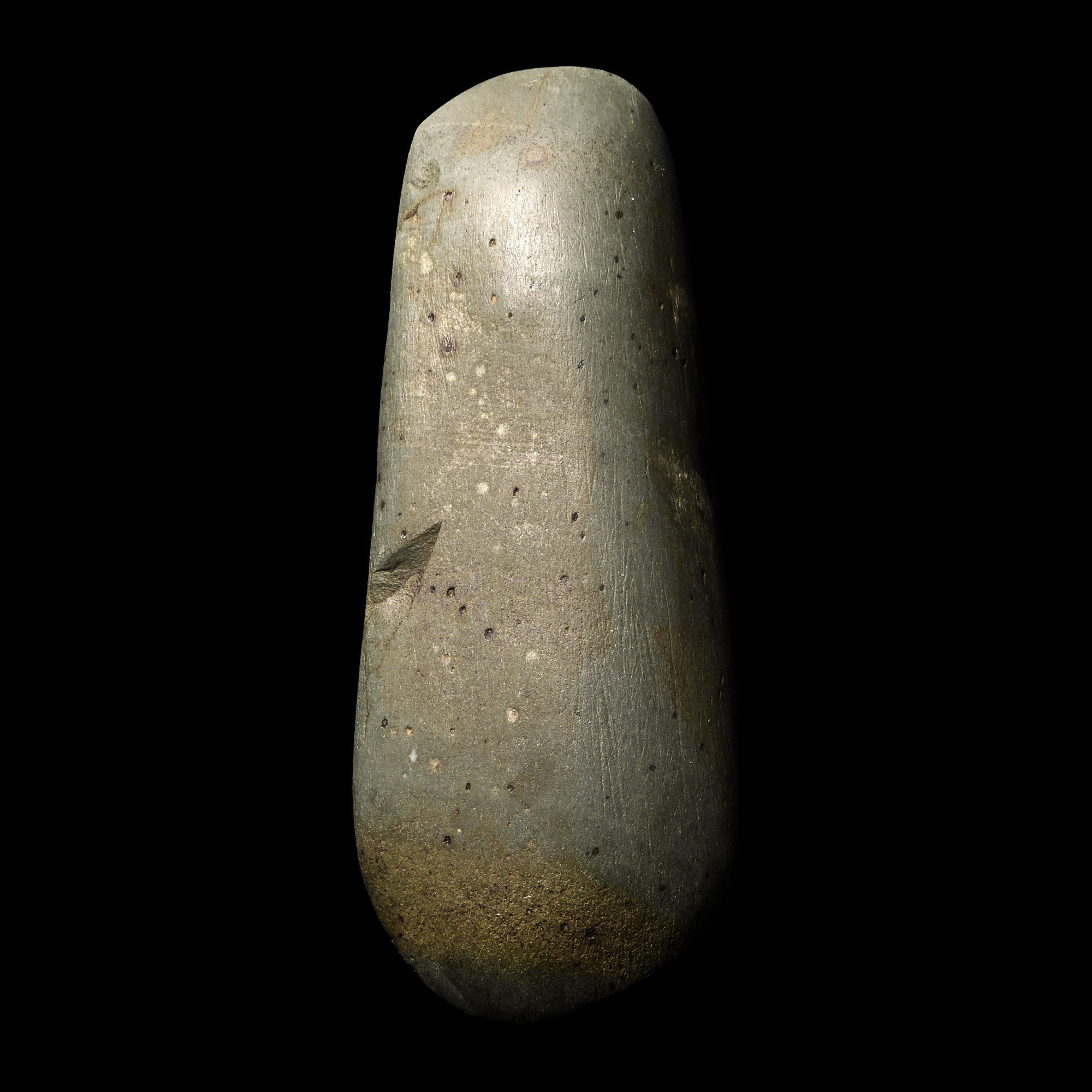 British Stone Age Polished Green Tuff Axe Head