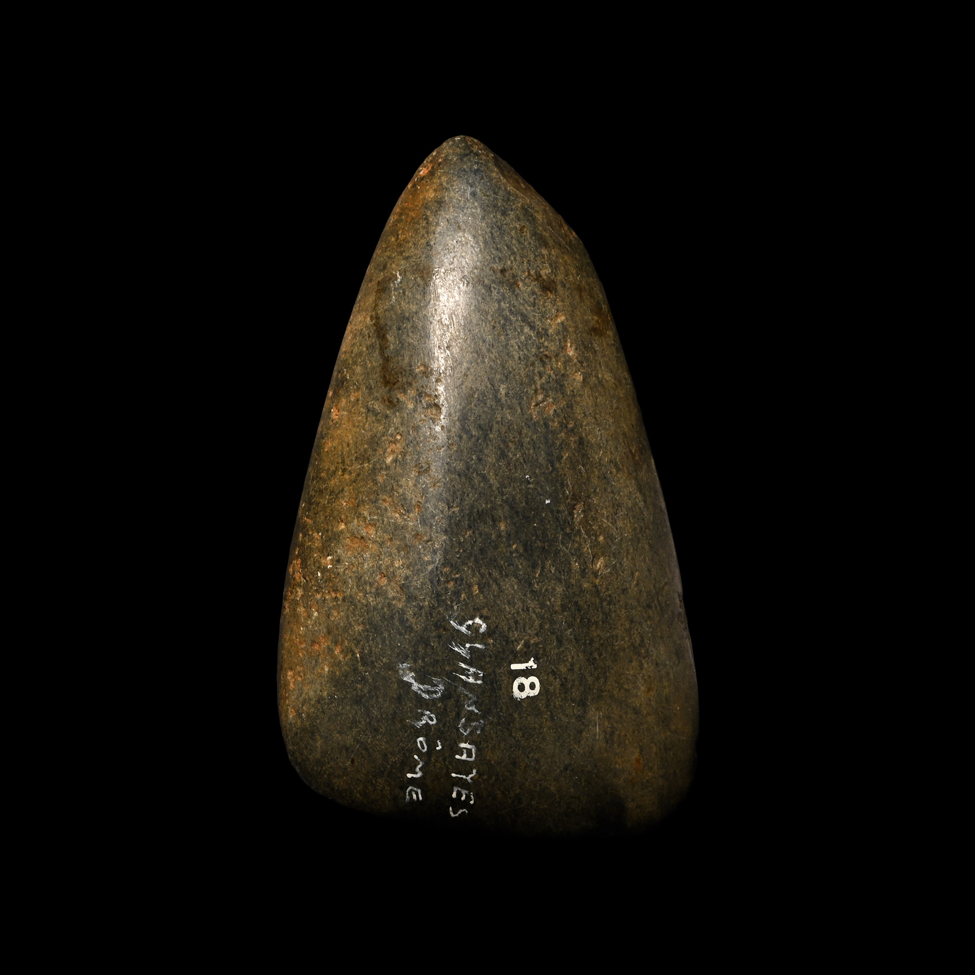 French Stone Age Green Stone Polished Axe Head