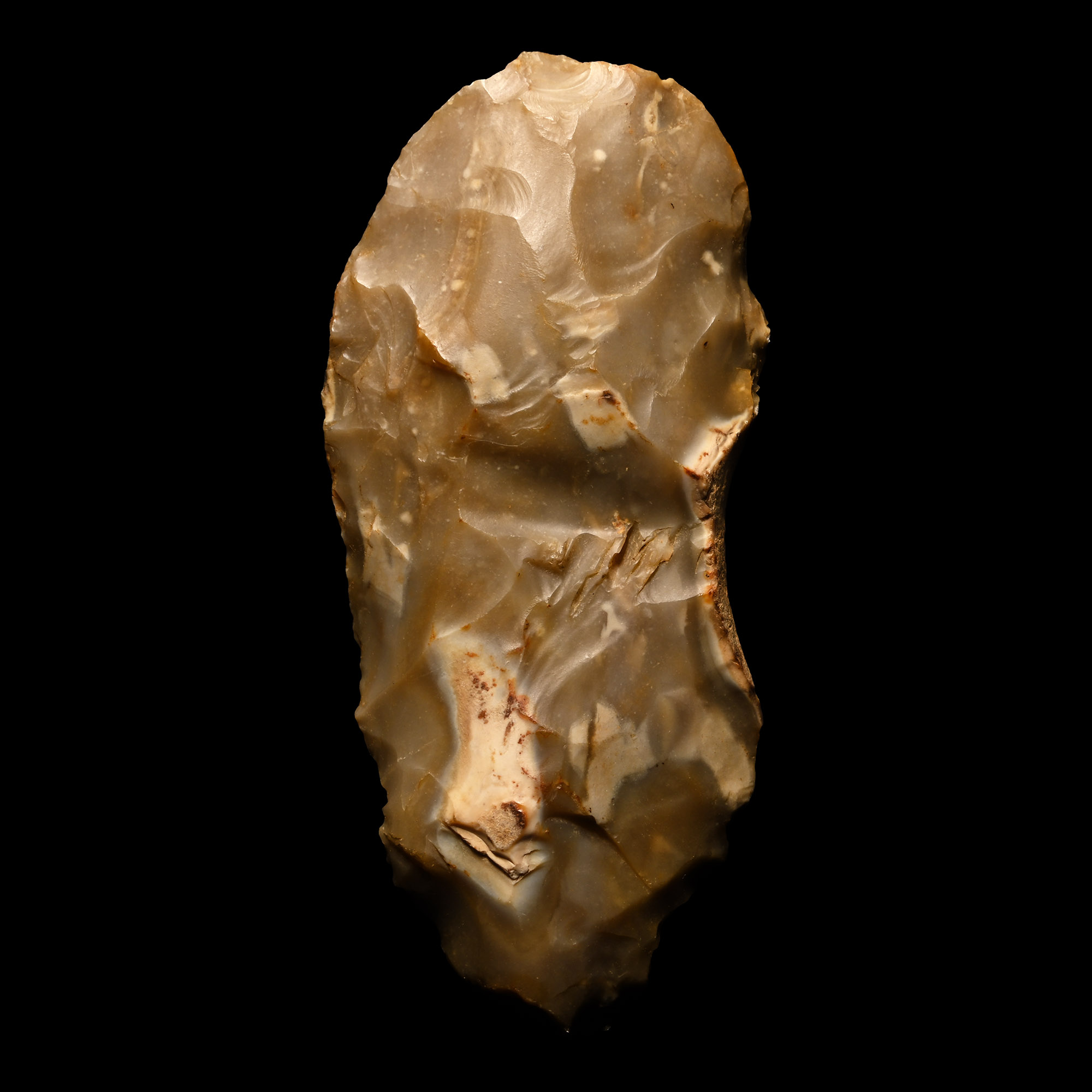 French Stone Age Knapped Cream Flint Adze