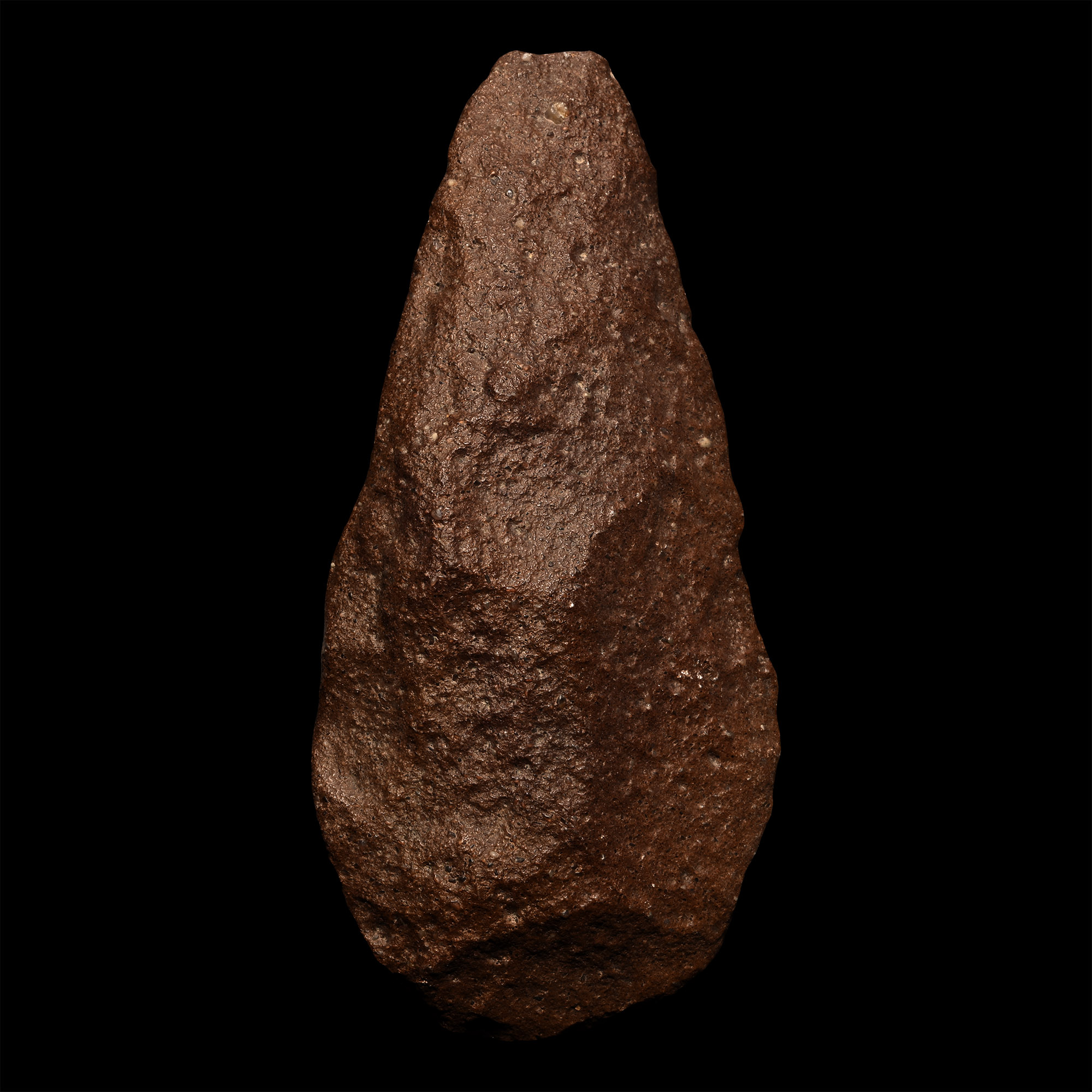 Large African Stone Age Homo Erectus Knapped Red Stone Handaxe