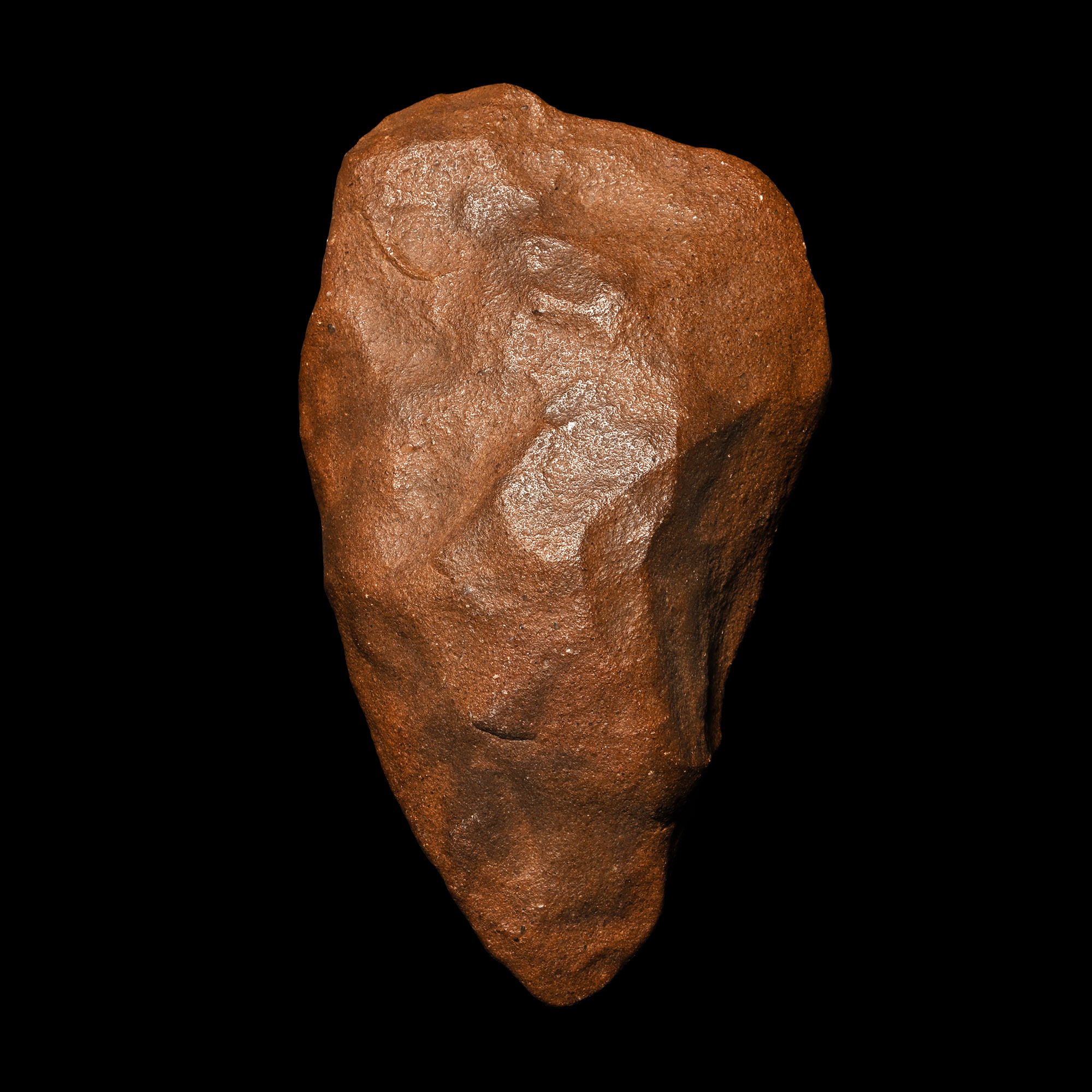African Stone Age Homo Erectus Knapped Red Stone Handaxe