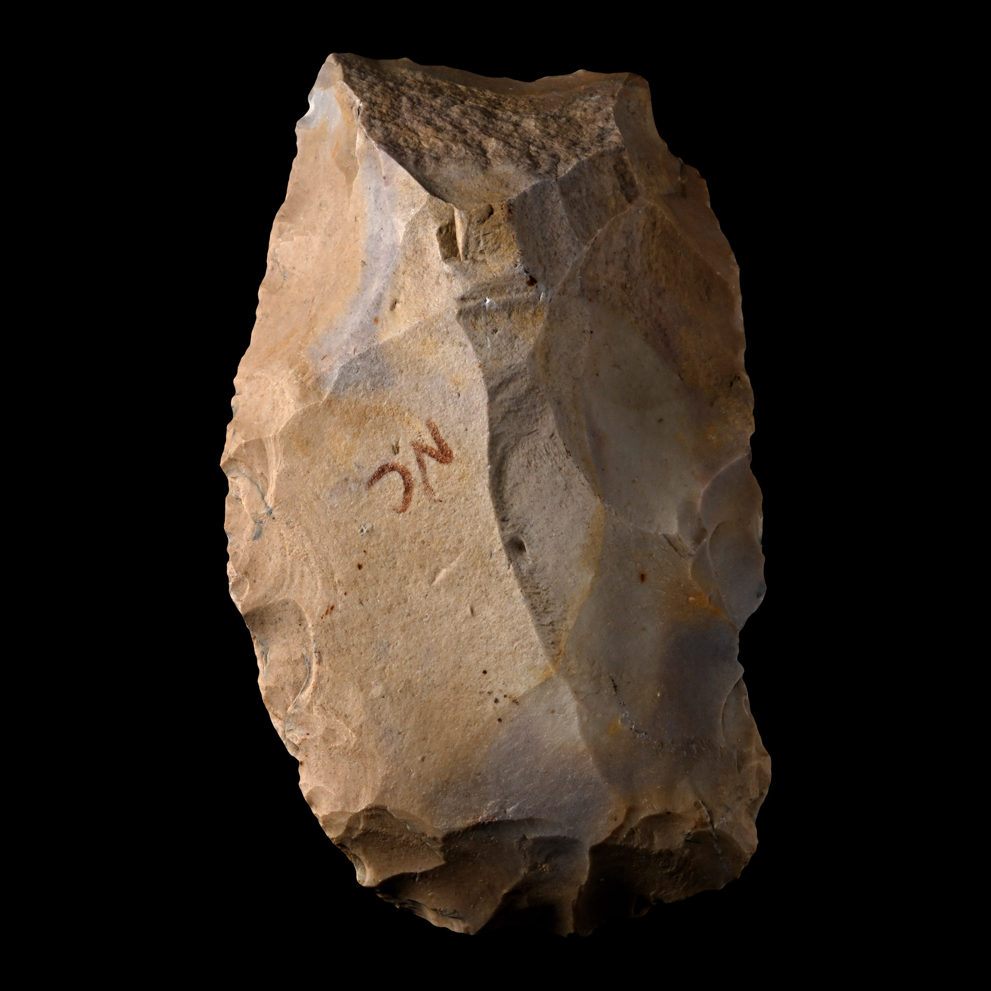 Very Large French Stone Age Knapped Flint Axe Head