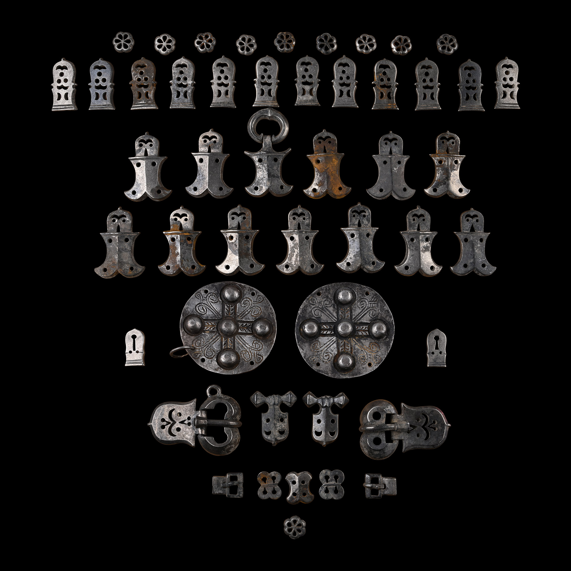 Eastern Roman Military Silver Belt Element Set