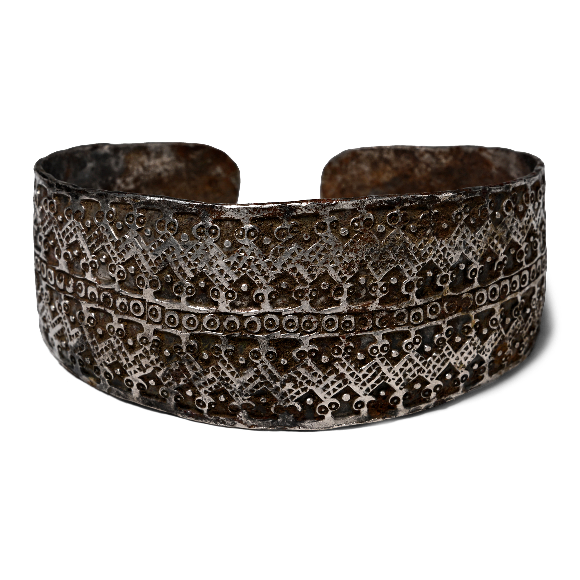 Viking Stamped Silver Bracelet