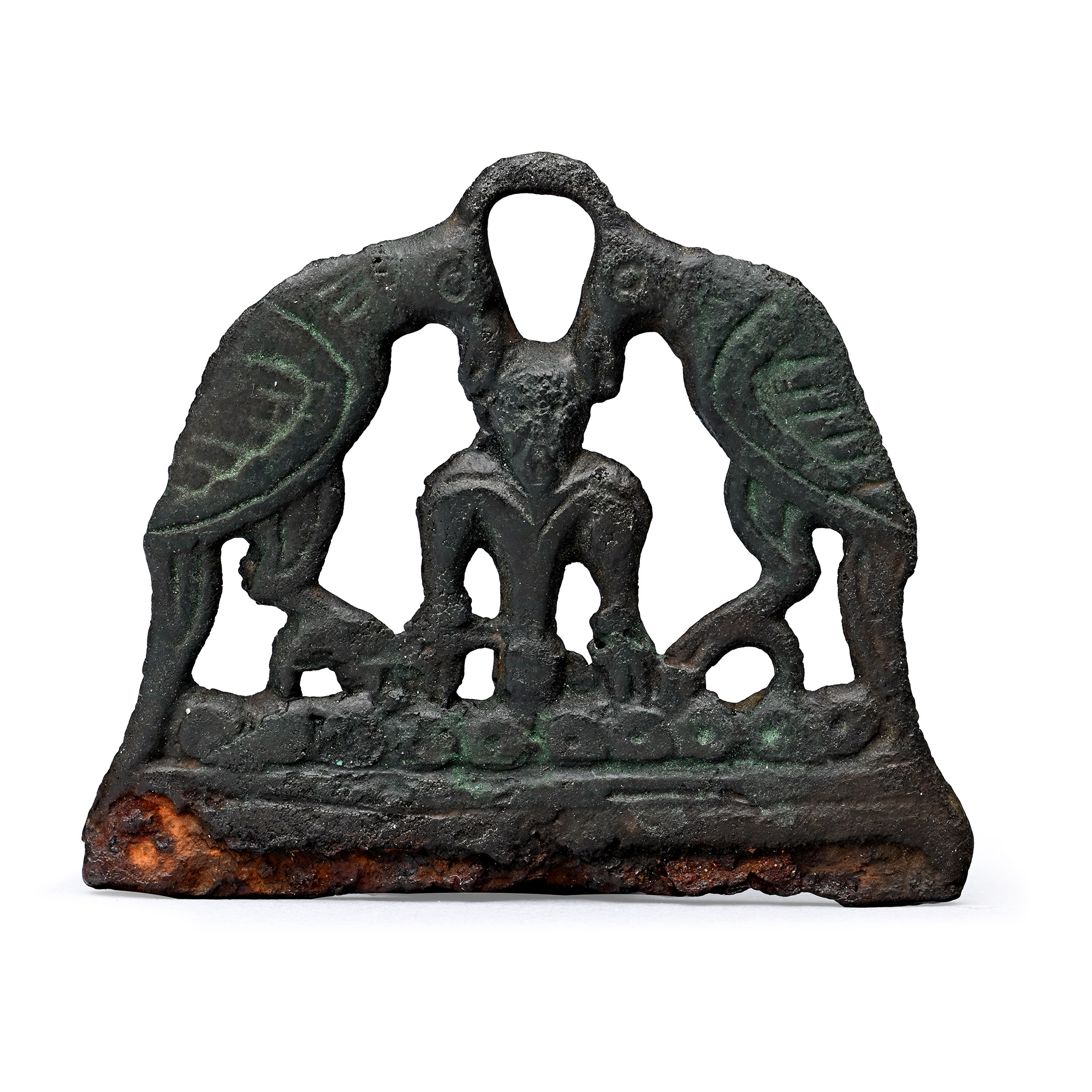 Viking Age Bronze Odin with Ravens Fire Striker