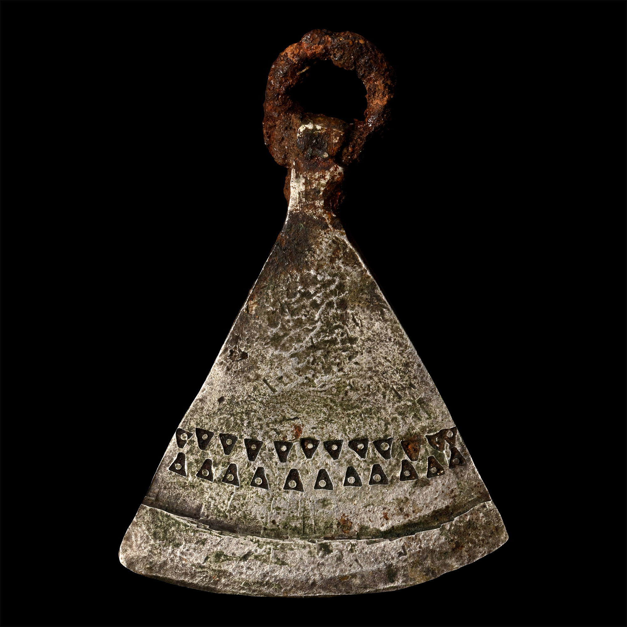 Viking Silver Stamped Broad Axe Pendant