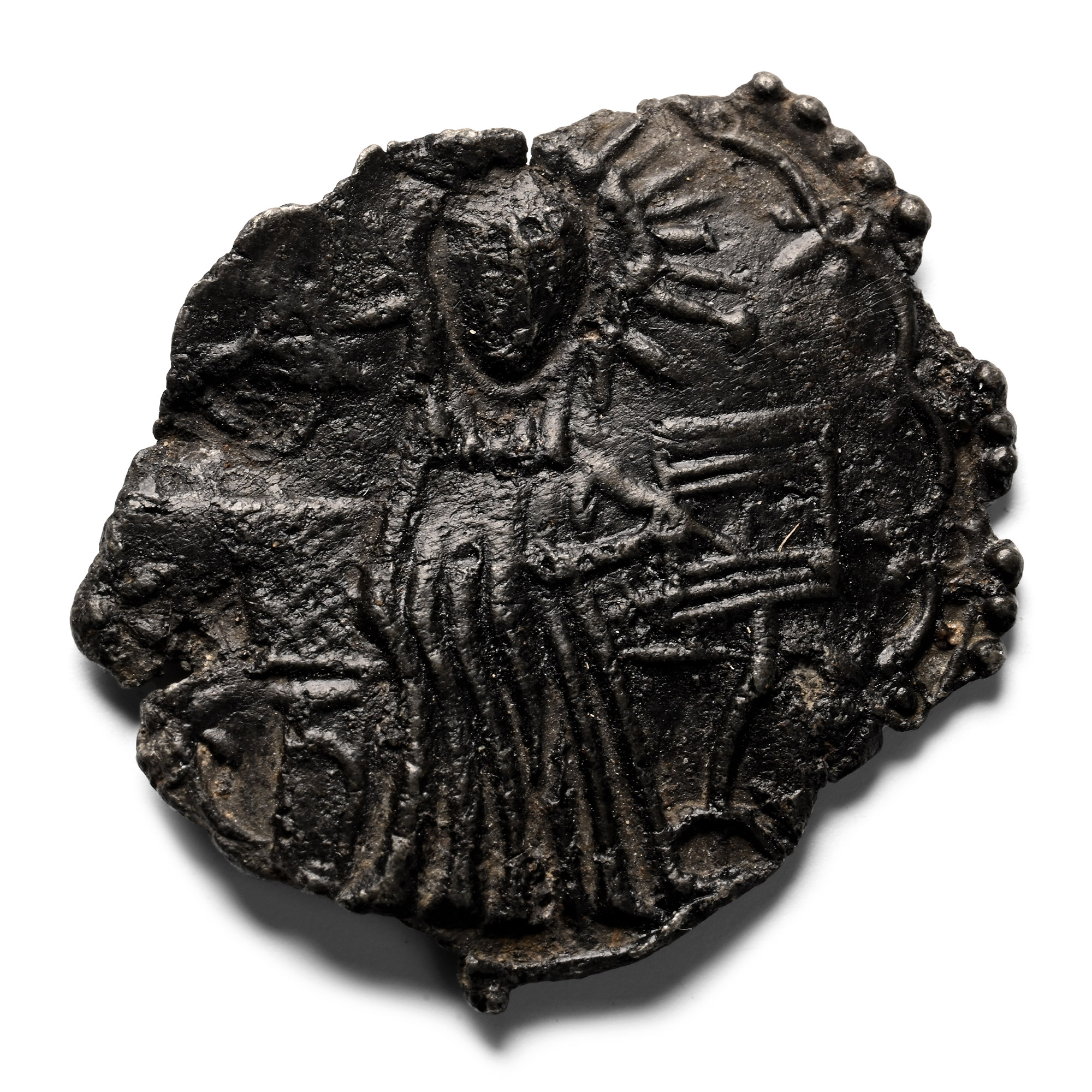 Medieval Pewter Lady Saint Pilgrim's Badge