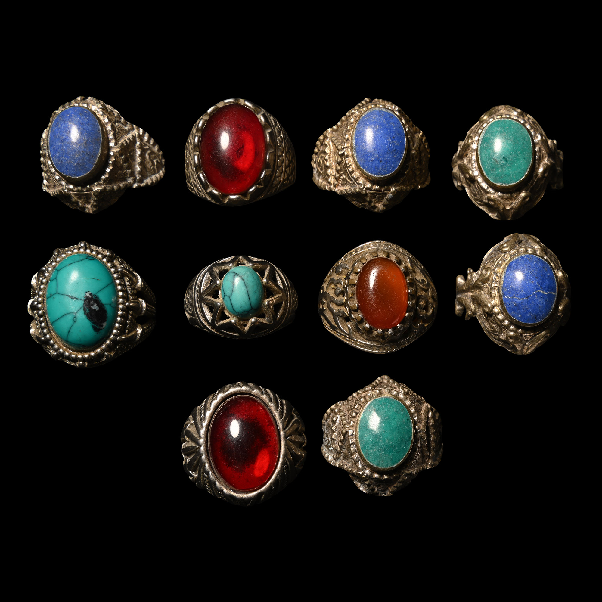 Bedouin Silver-Coloured Metal Ring Group