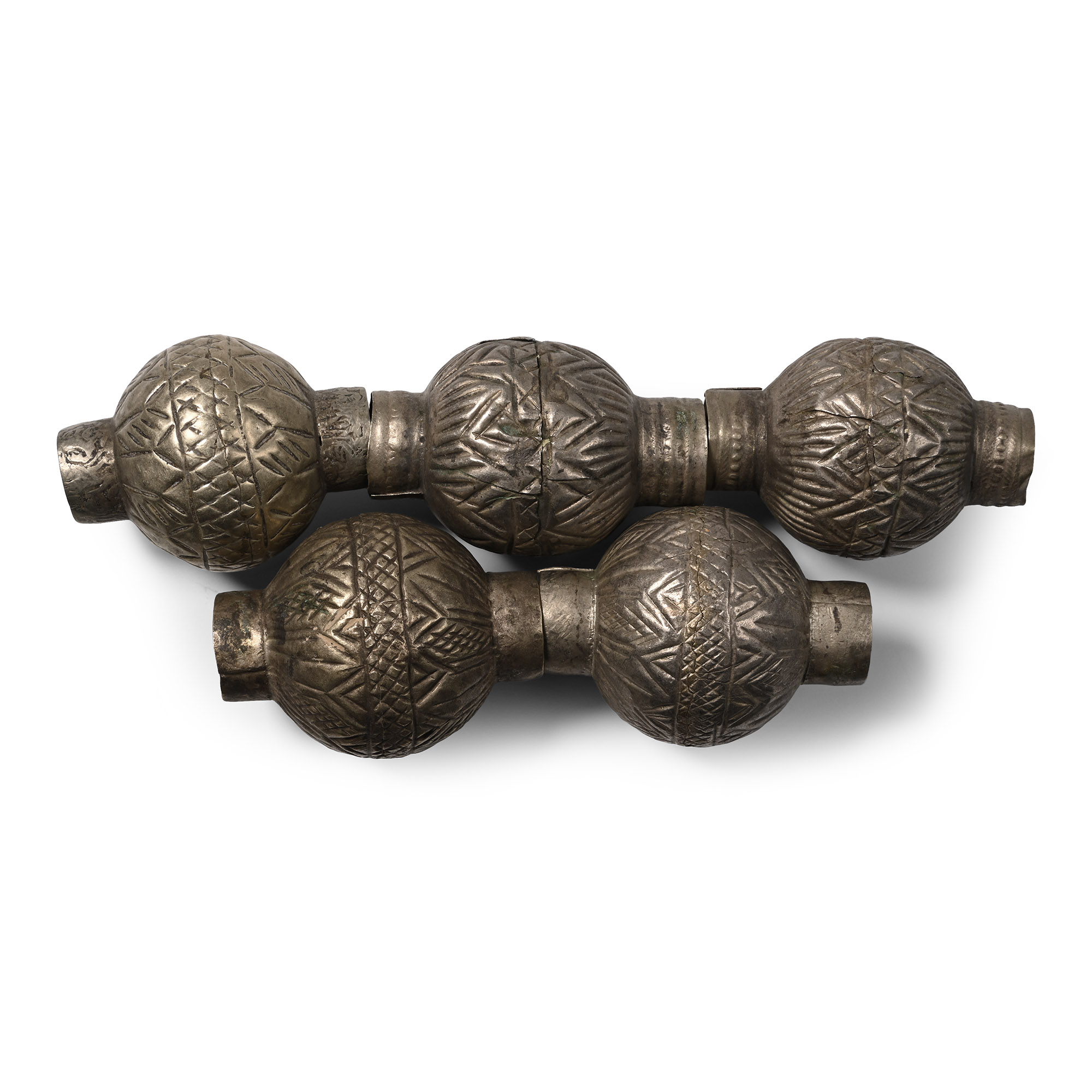 Western Asiatic Silver-Coloured Metal Bead Group
