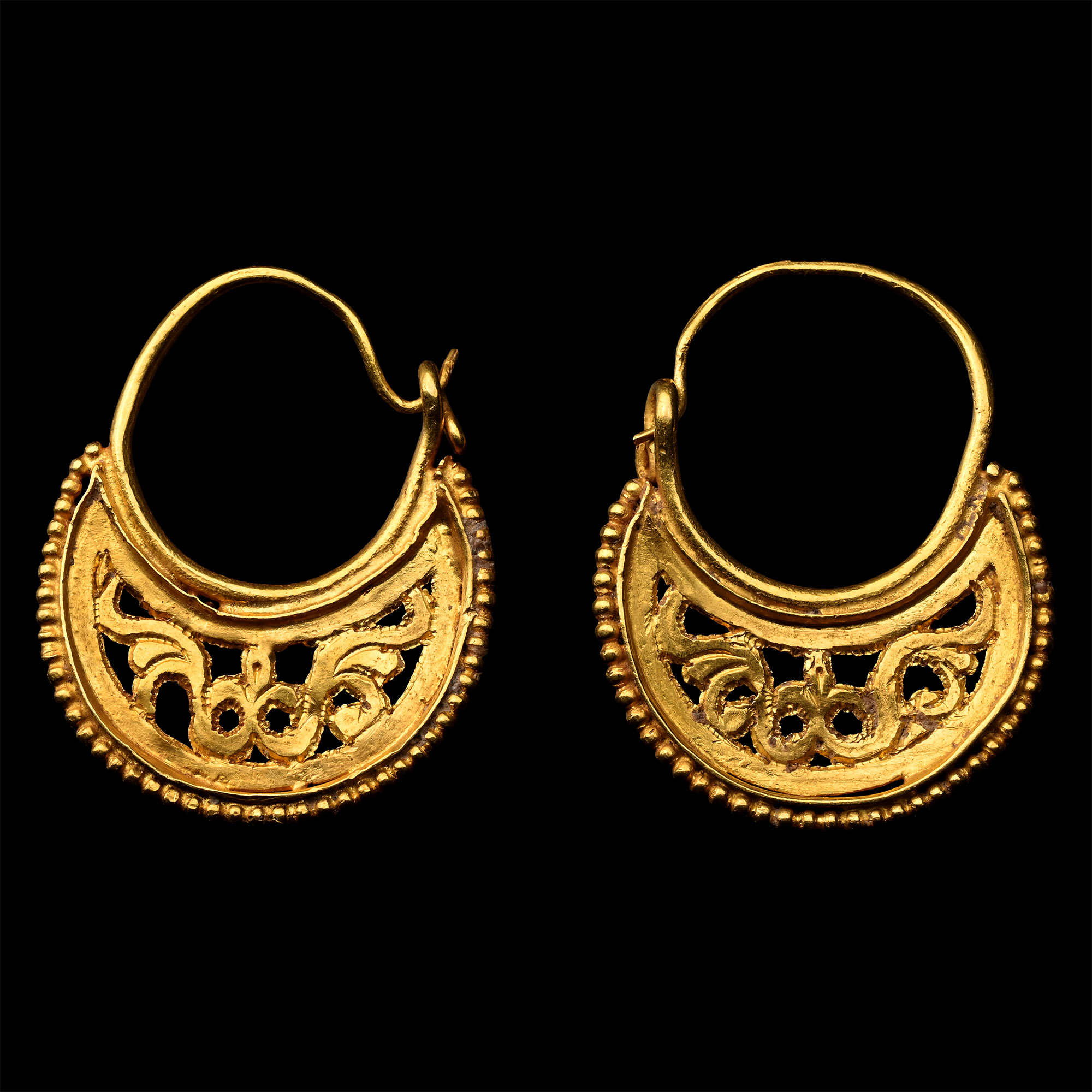 Byzantine Gold Openwork Earring Pair